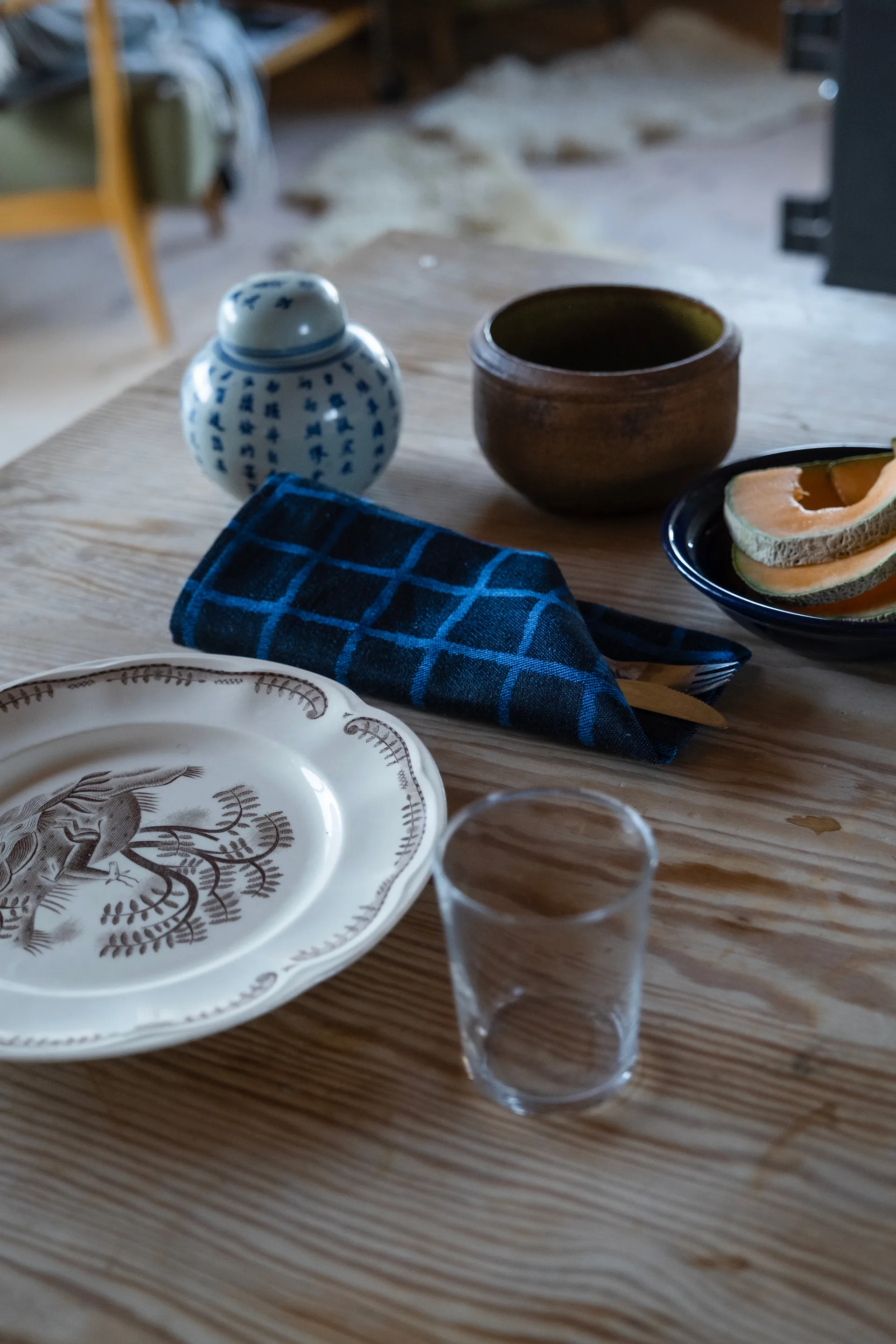 Tovagliolo Rutig in jacquard, confezione da 2, Blu, nero Fine Little Day