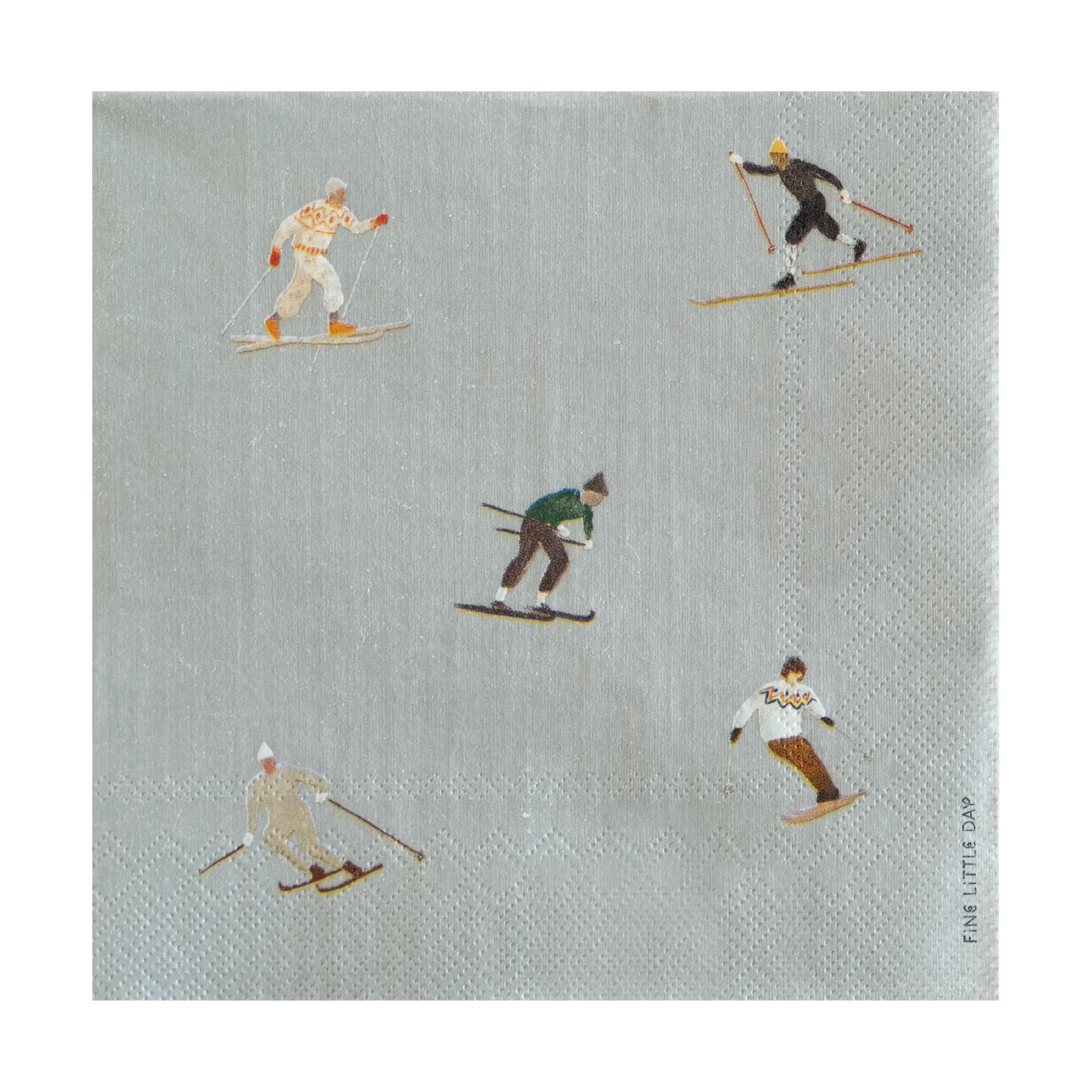 Tovagliolo Skiers, confezione da 25, Grey Fine Little Day