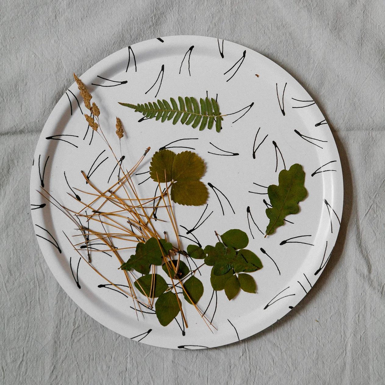 Vassoio Barr Ø 38 cm, Bianco e nero Fine Little Day