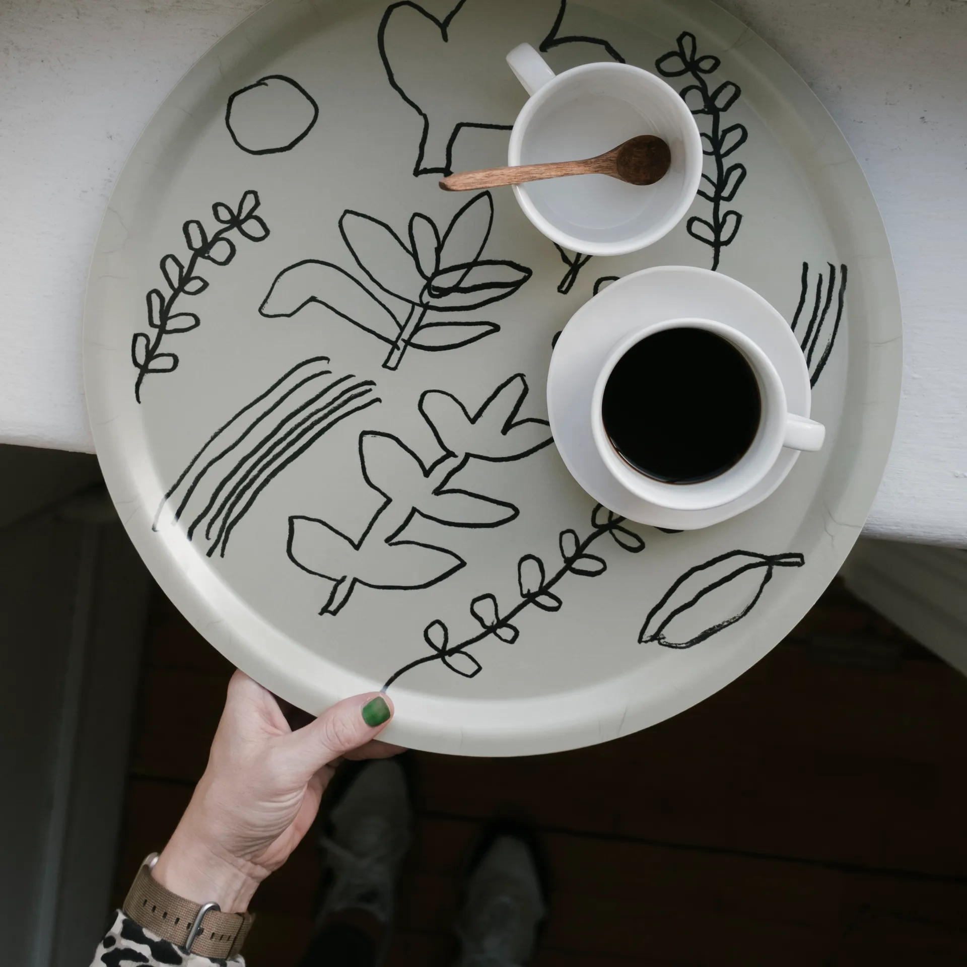 Vassoio Botanic 38 cm, olive Fine Little Day