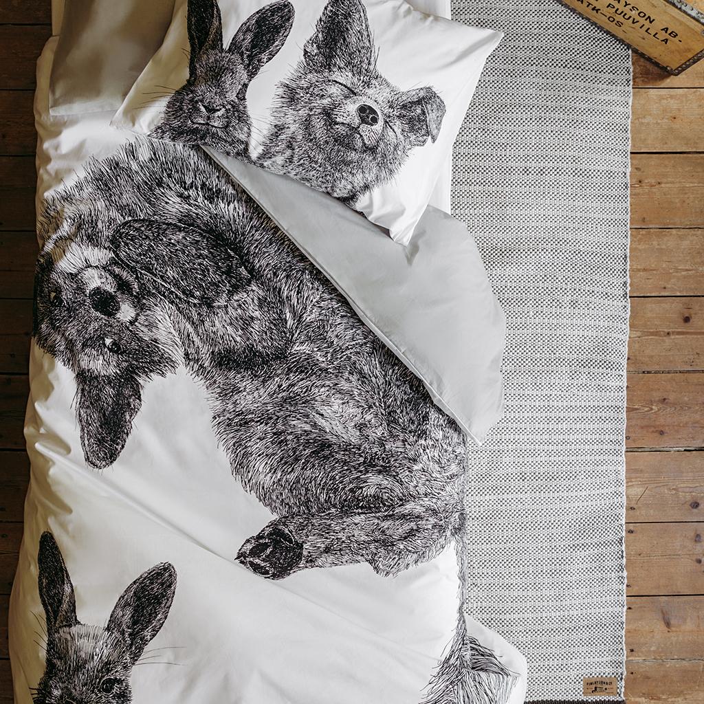 Completo letto Villipedot, nero-bianco Finlayson