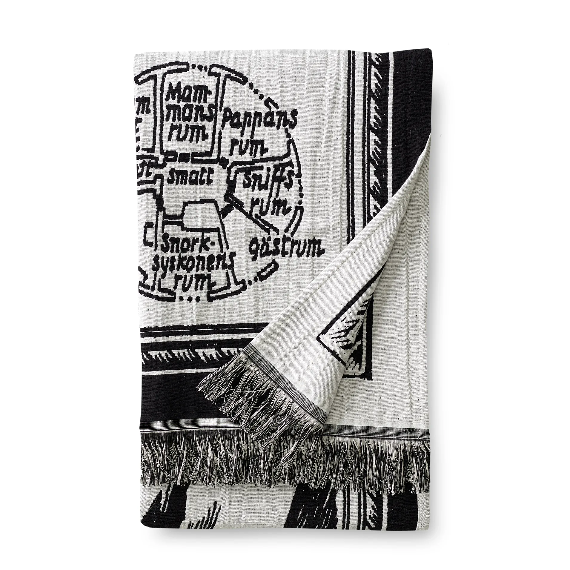 Coperta Moomin map, Nero-Bianco Finlayson