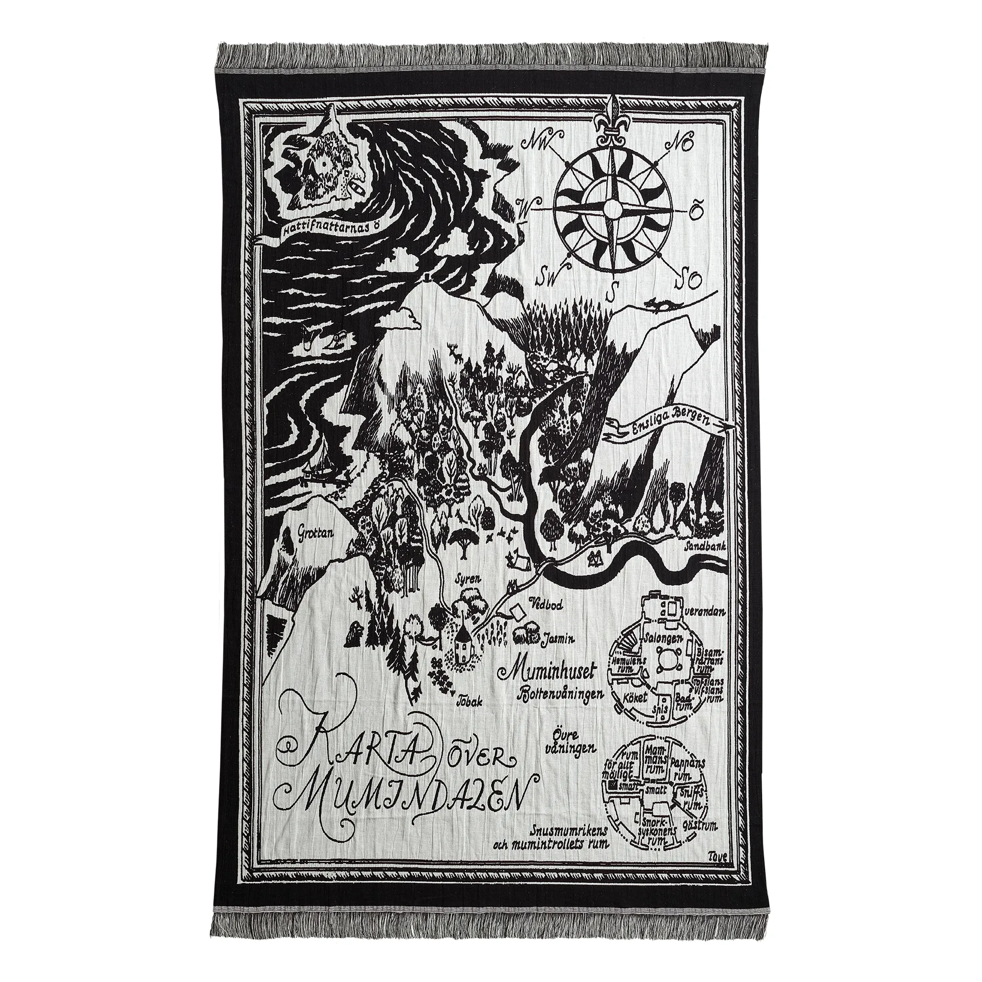 Coperta Moomin map, Nero-Bianco Finlayson