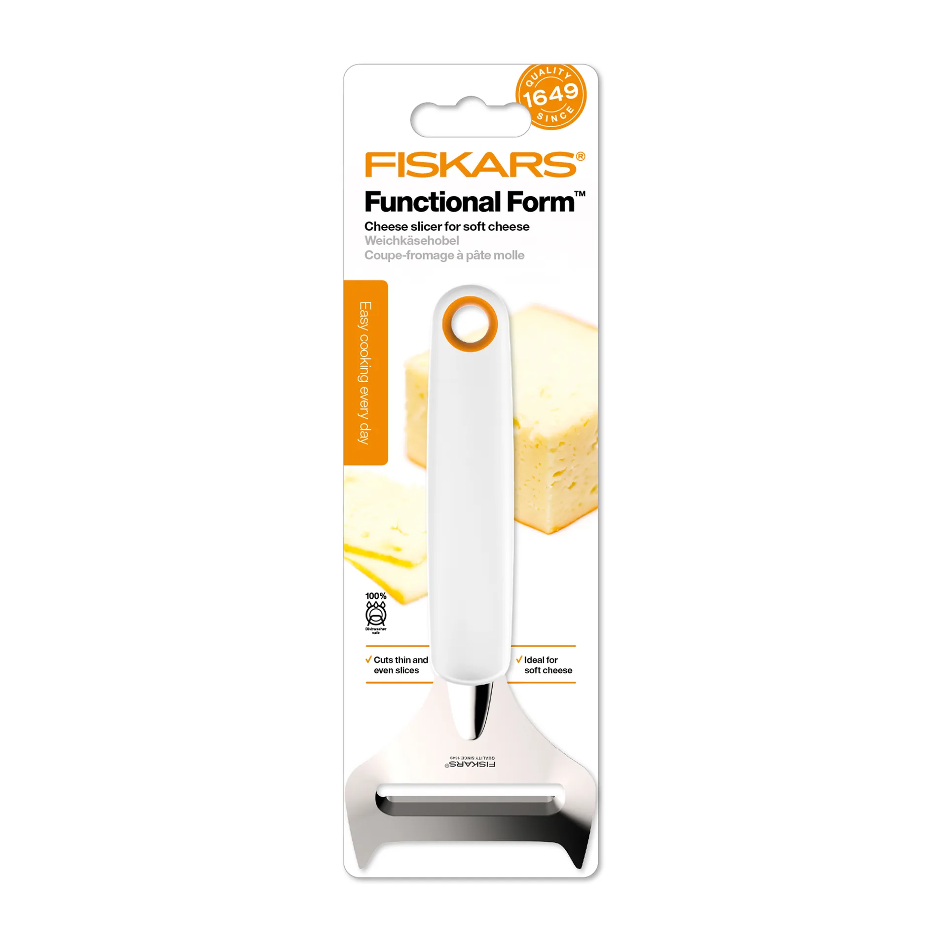 Affettaformaggio per formaggi morbidi Functional Form, Bianco Fiskars