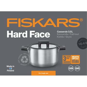 Casseruola in acciaio con coperchio Hard Face  - 3,5 L - Fiskars