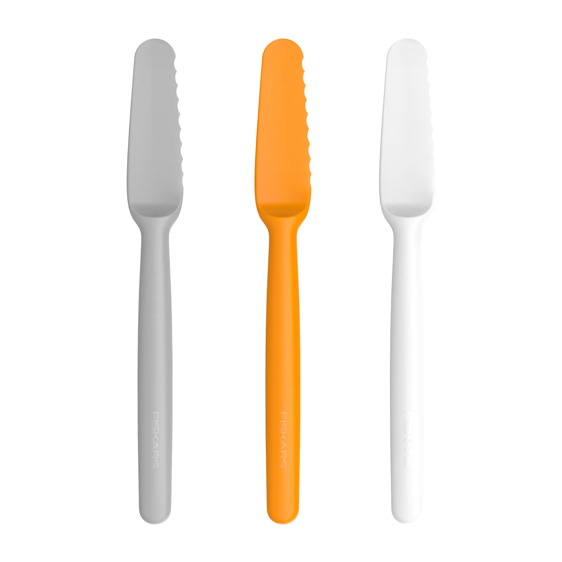 Coltello da burro Functional Form confezione da 3, grigio-arancione-bianco Fiskars