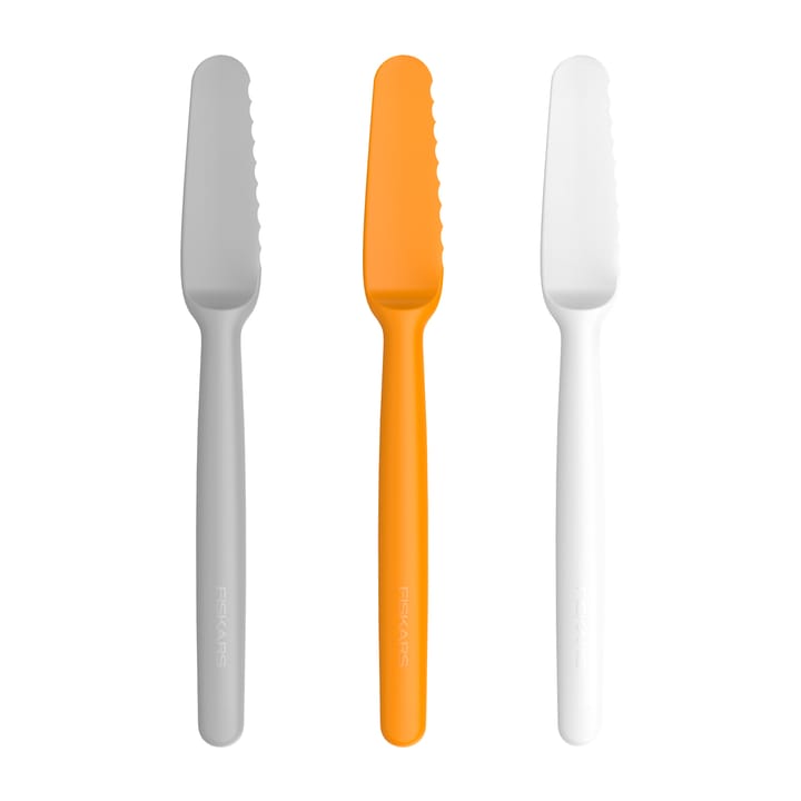 Coltello da burro Functional Form confezione da 3 - grigio-arancione-bianco - Fiskars