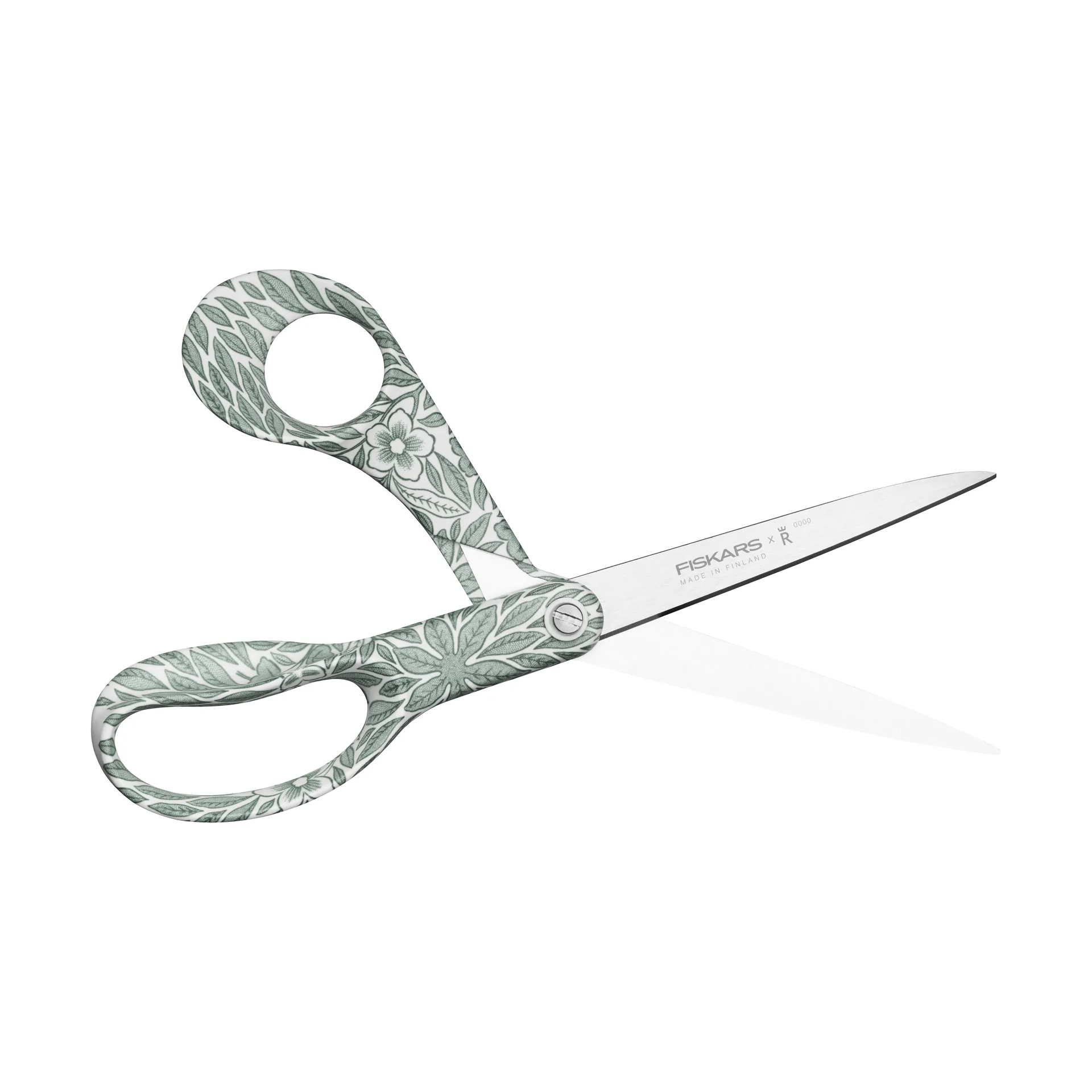 Fiskars x Rörstrand forbici universali, Ostindia Floris piatto verde 21 cm Fiskars