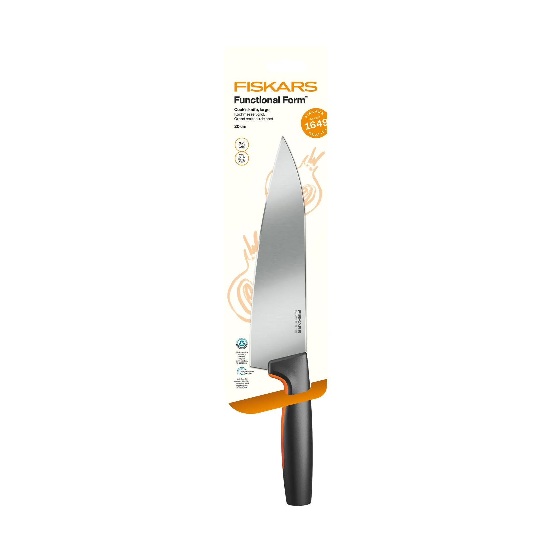 Functional Form coltello da chef, Grande, in acciaio inox Fiskars