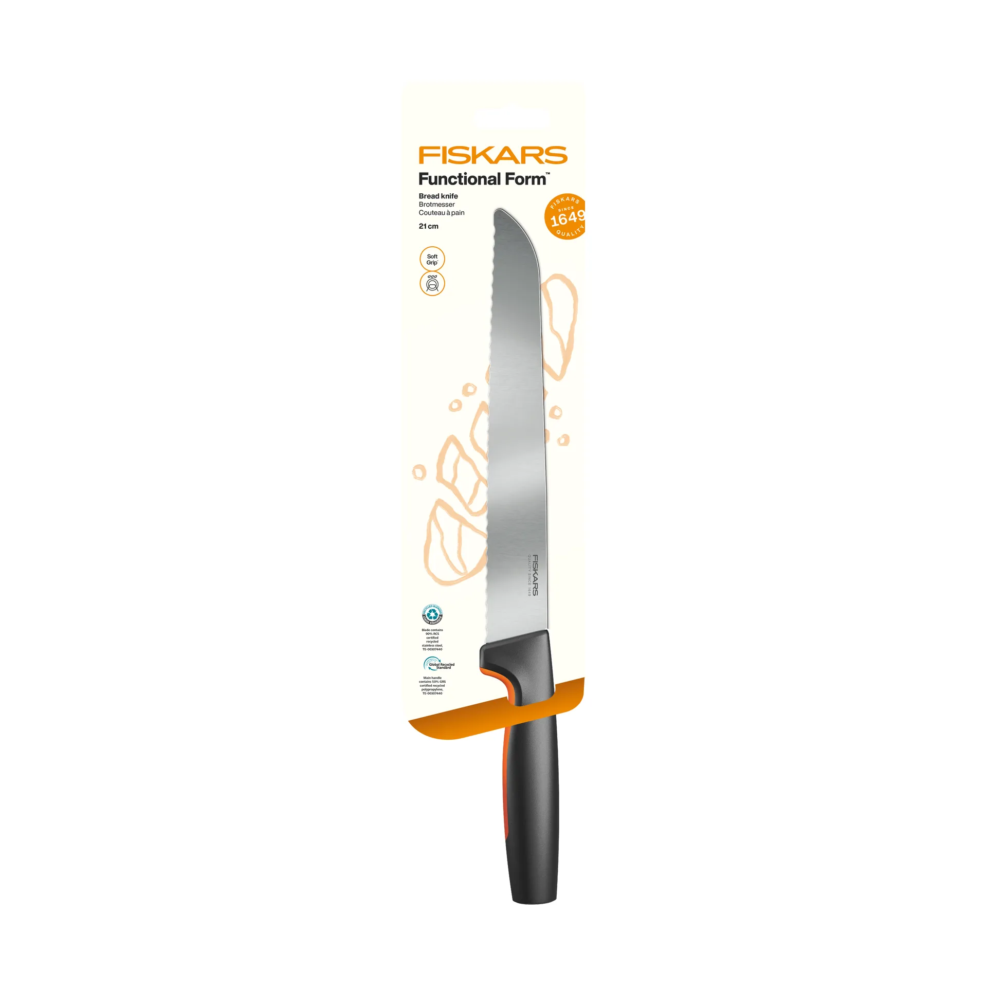 Functional Form coltello per pane, Acciaio inossidabile Fiskars
