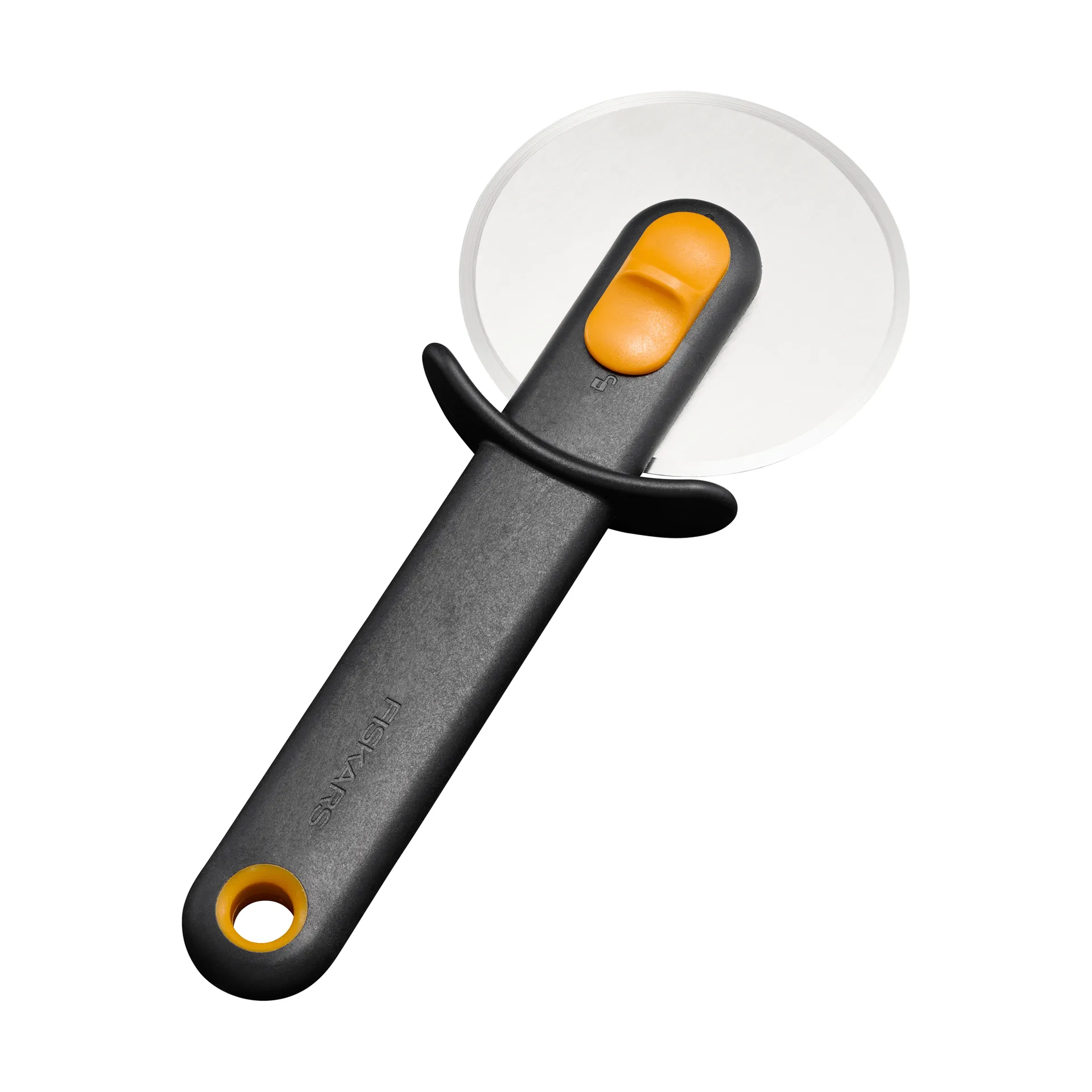 Functional Form rotella per pizza, Nero, con protezione lama Fiskars