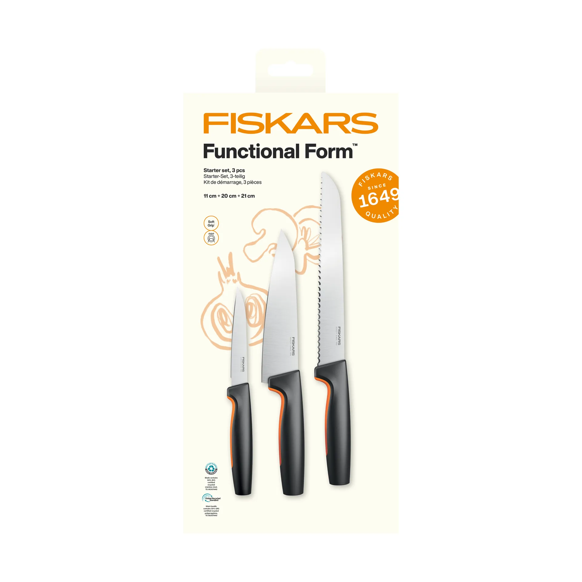 Functional Form set iniziale, Acciaio inox, 3 pezzi Fiskars