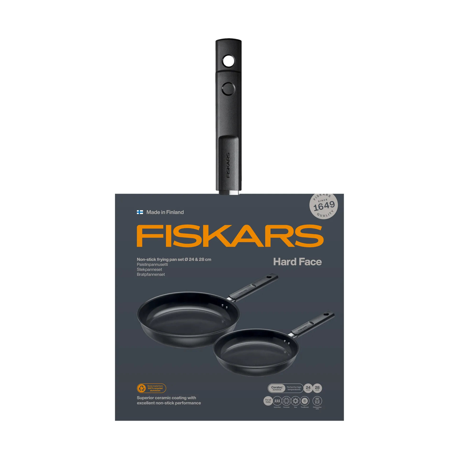 Hard Face set di padelle, 2 pezzi Fiskars