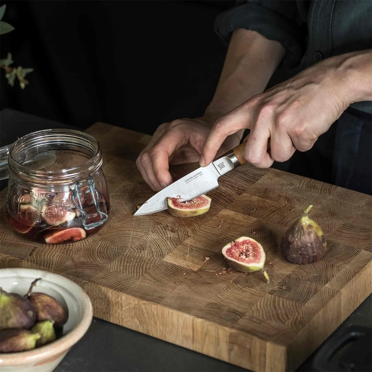 Norden coltello da chef + coltello per verdure set di coltelli 2 pezzi, Acciaio inossidabile-betulla Fiskars