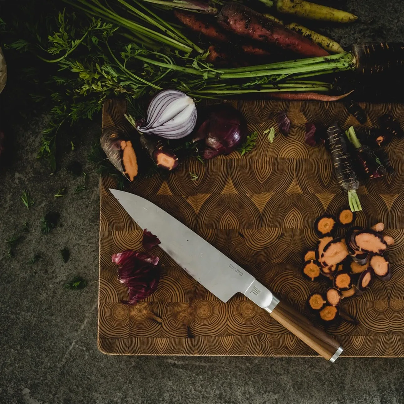Norden coltello da chef + coltello per verdure set di coltelli 2 pezzi, Acciaio inossidabile-betulla Fiskars