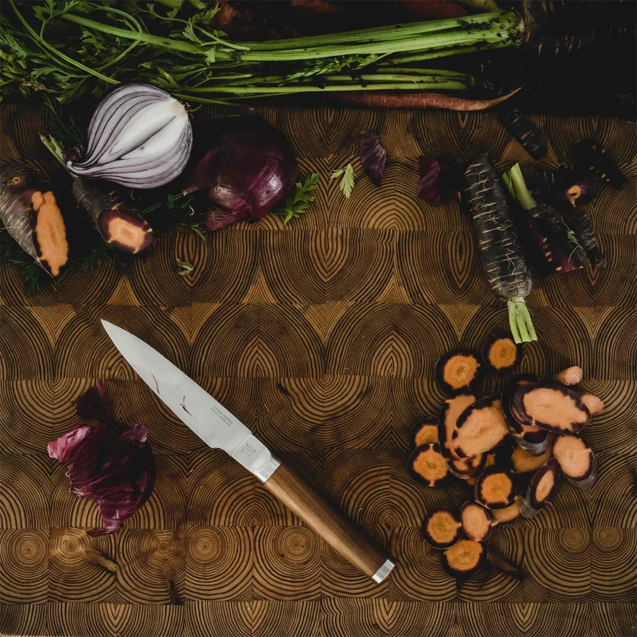 Norden coltello da chef + coltello per verdure set di coltelli 2 pezzi, Acciaio inossidabile-betulla Fiskars