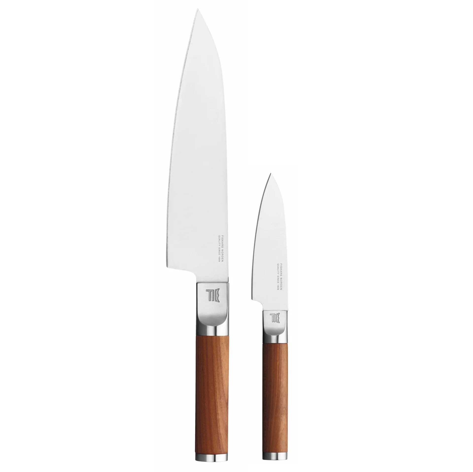 Norden coltello da chef + coltello per verdure set di coltelli 2 pezzi, Acciaio inossidabile-betulla Fiskars