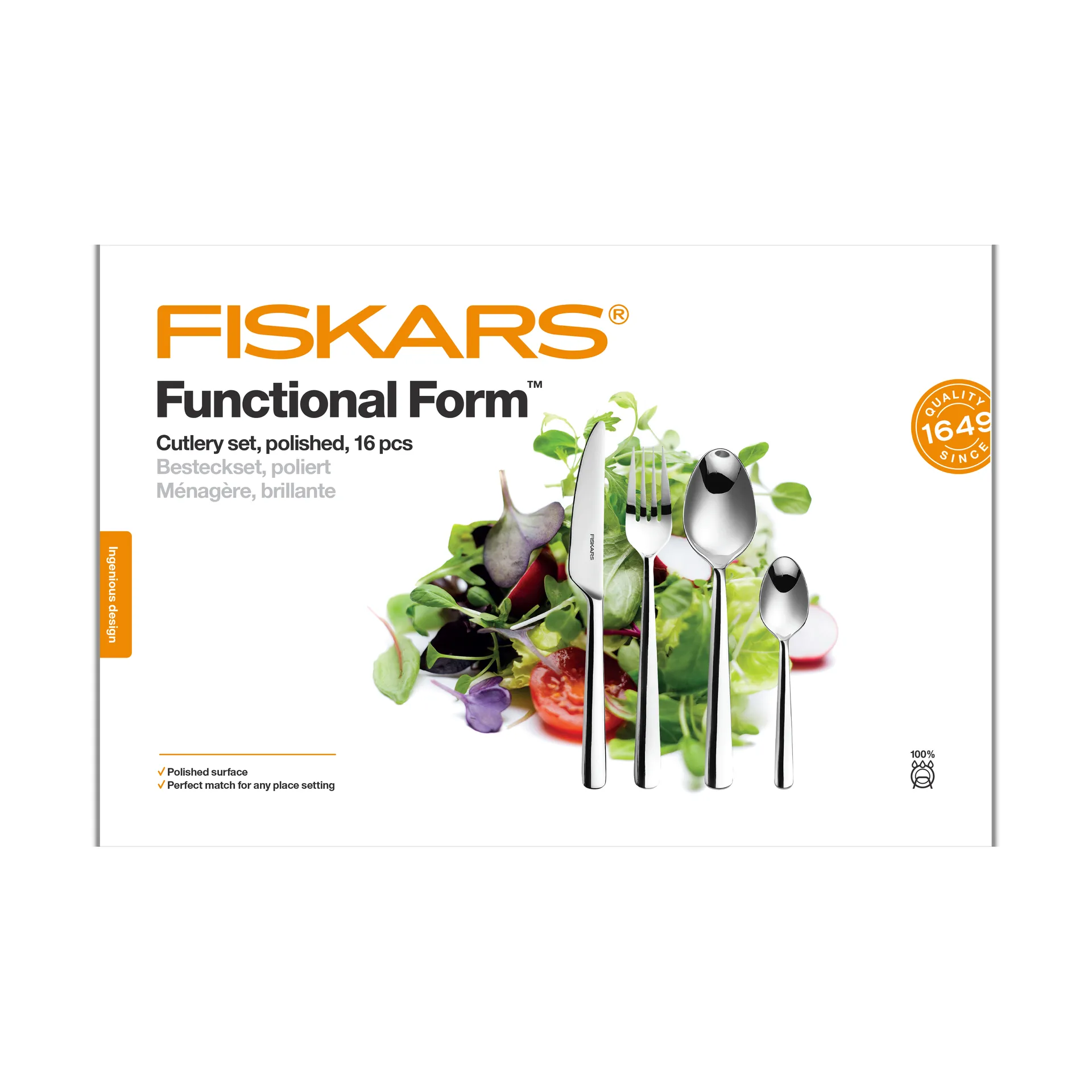 Posate lisce Functional Form, 16 pezzi Fiskars