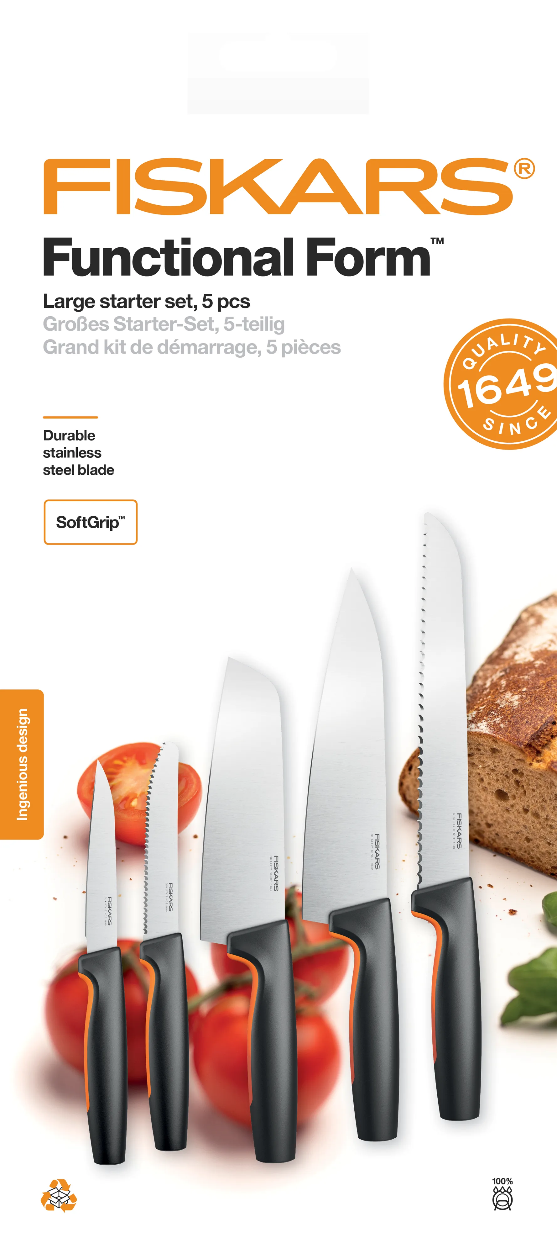 Set di coltelli grande Functional Form, 5 pezzi Fiskars