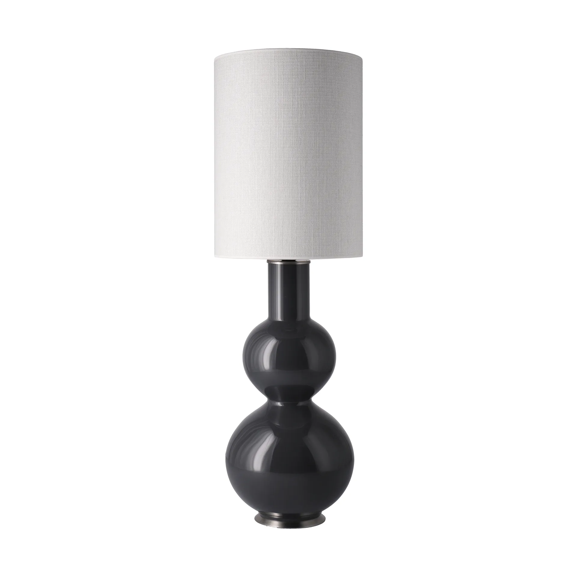 Lampada da tavolo Augusta con base grigia, Babel Beige L Flavia Lamps