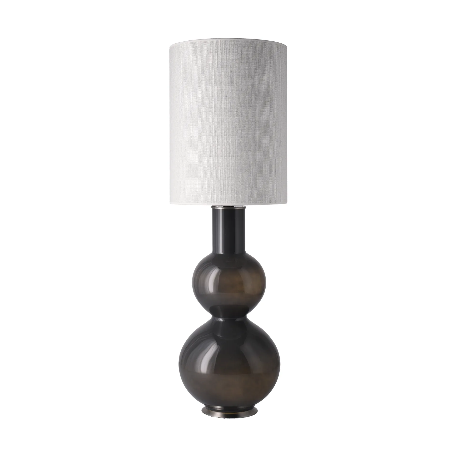 Lampada da tavolo Augusta con base grigia, Babel Beige L Flavia Lamps