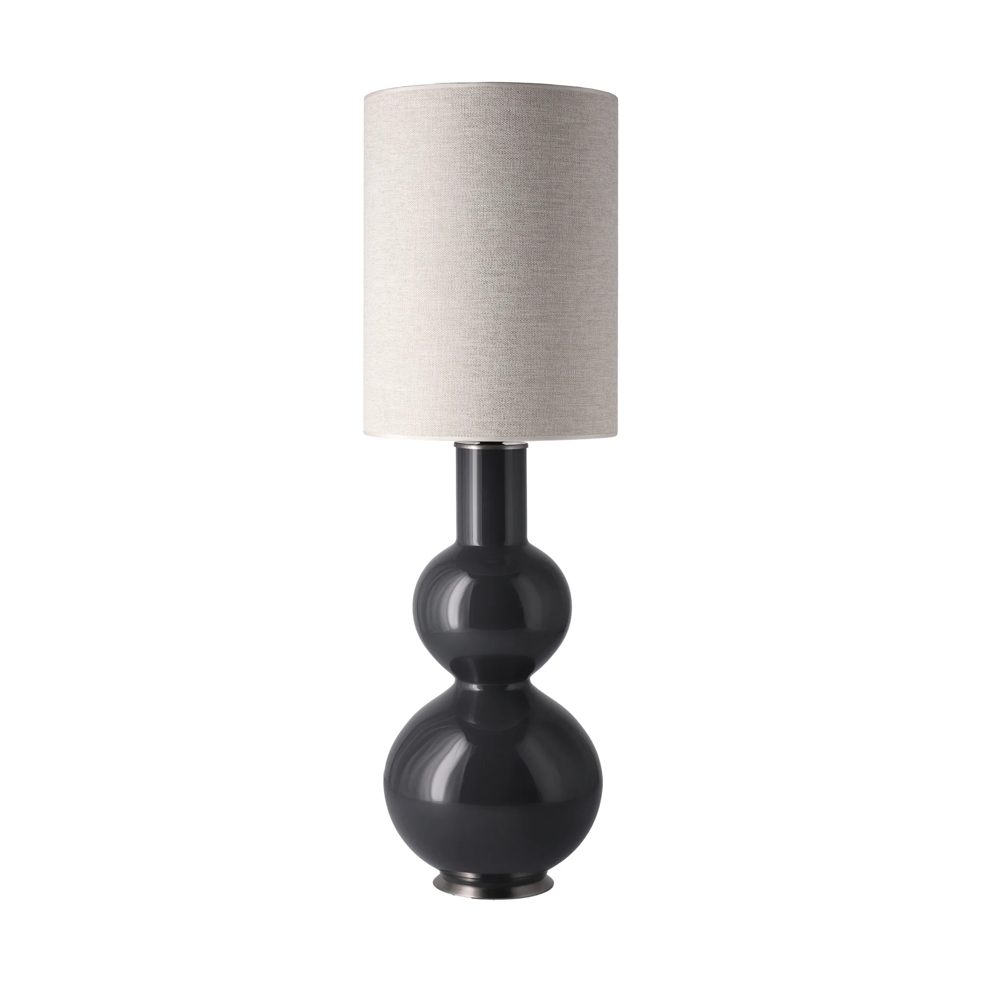 Lampada da tavolo Augusta con base grigia, London Beige L Flavia Lamps