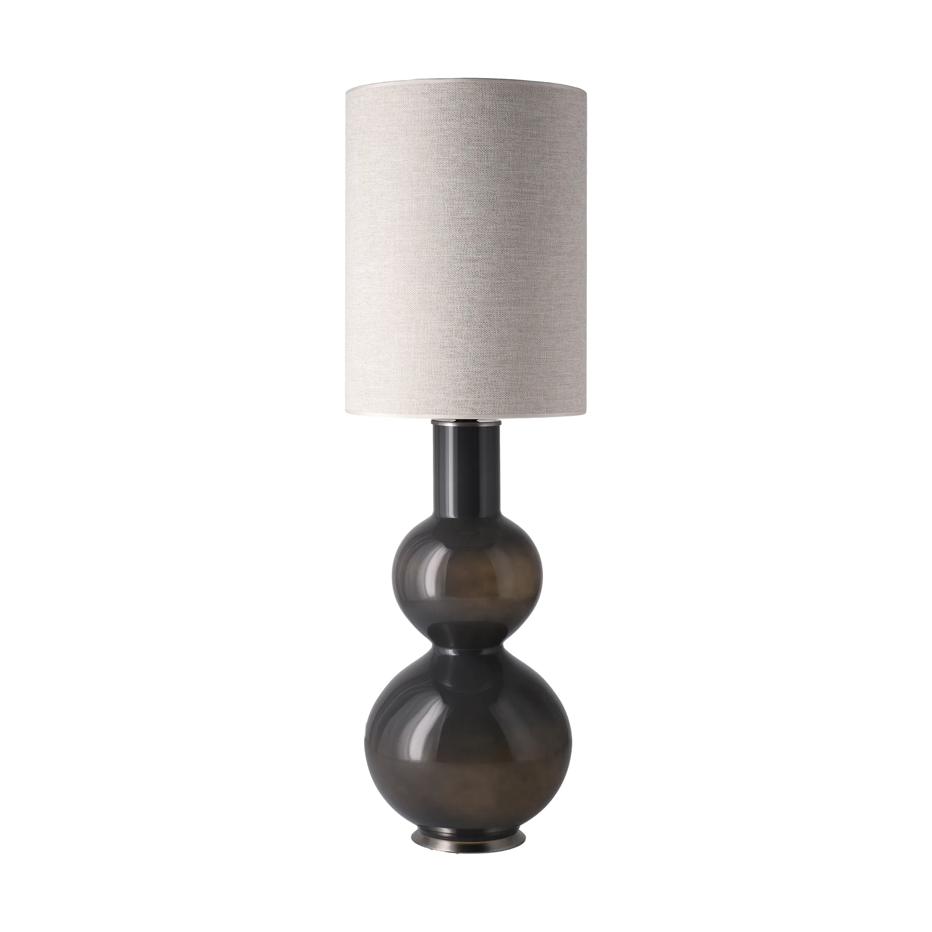 Lampada da tavolo Augusta con base grigia, London Beige L Flavia Lamps