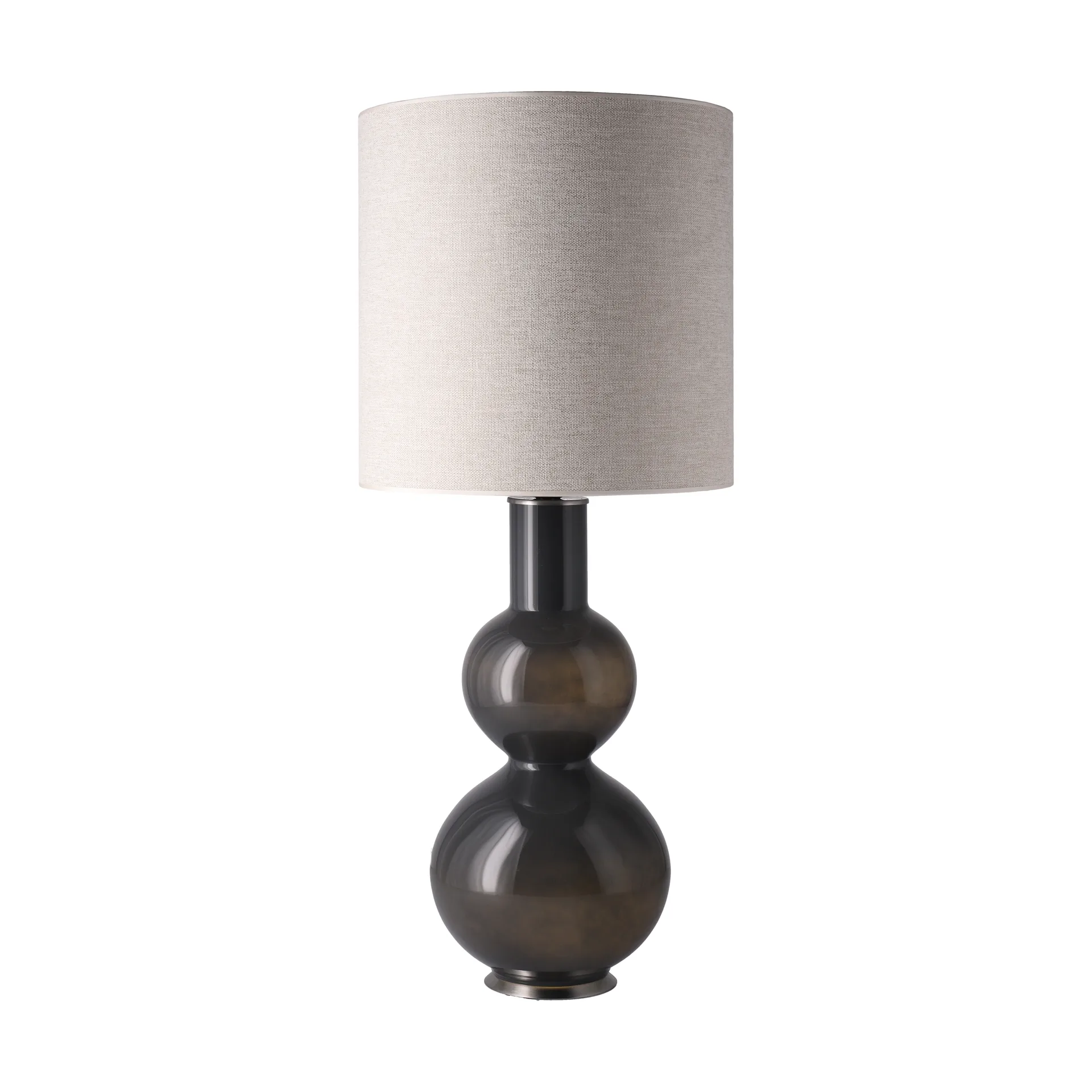 Lampada da tavolo Augusta con base grigia, London Beige M Flavia Lamps
