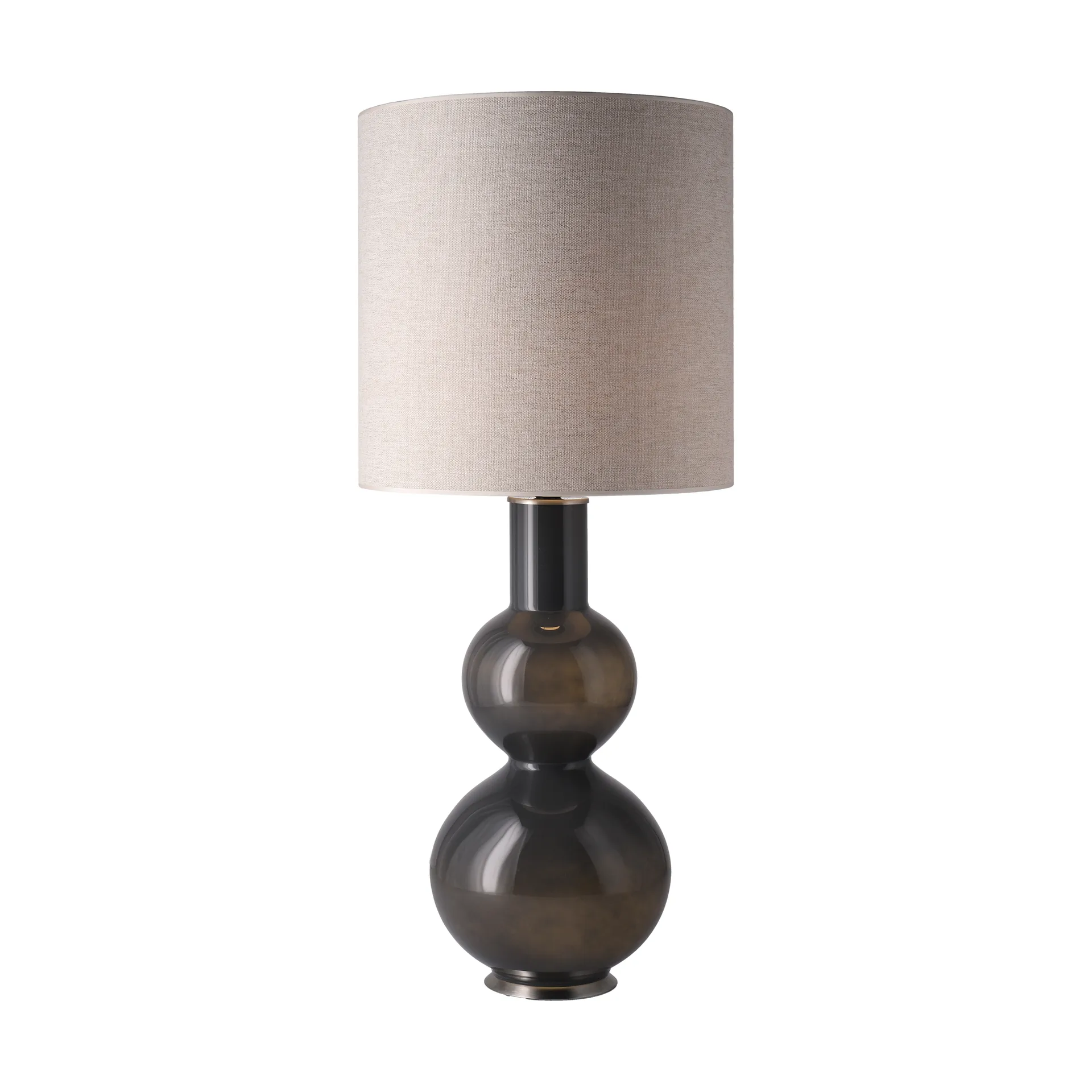 Lampada da tavolo Augusta con base grigia, London Beige M Flavia Lamps