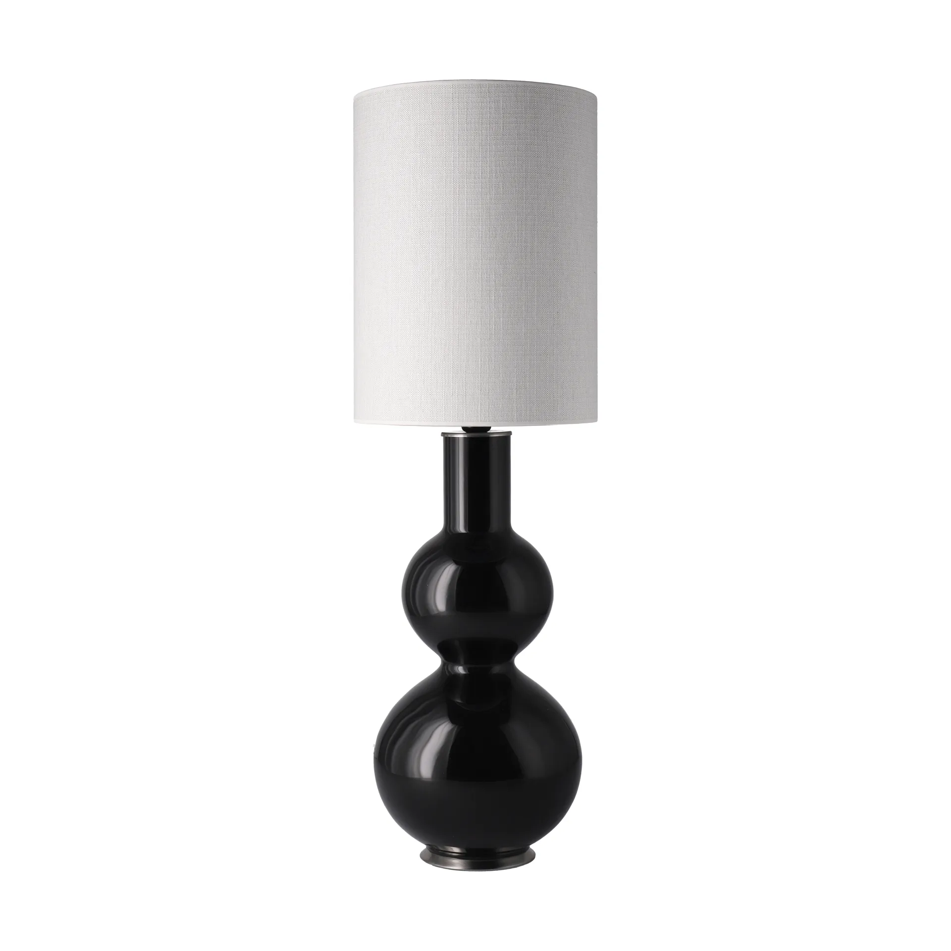 Lampada da tavolo Augusta con base nera, Babel Beige L Flavia Lamps