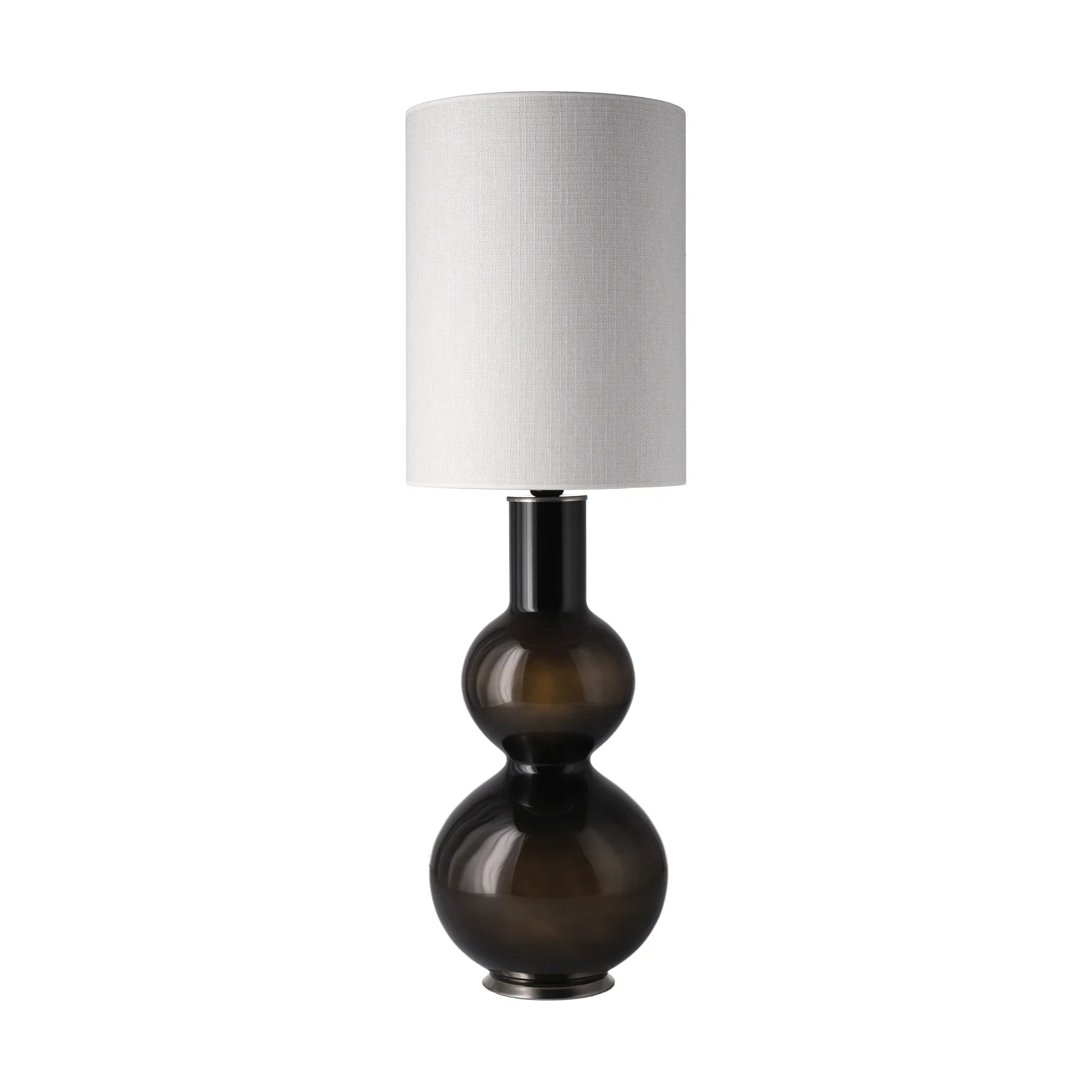 Lampada da tavolo Augusta con base nera, Babel Beige L Flavia Lamps