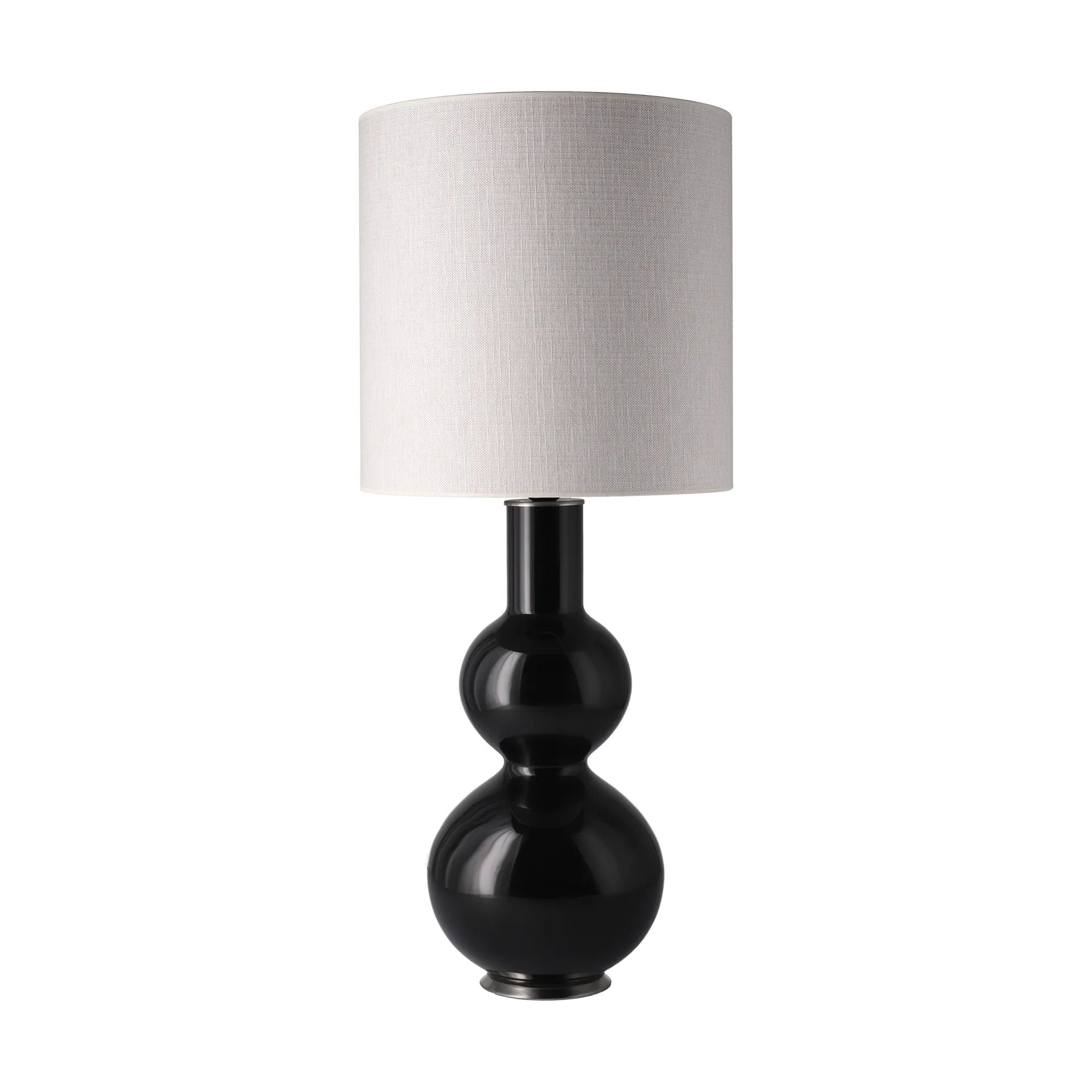 Lampada da tavolo Augusta con base nera, Babel Beige M Flavia Lamps
