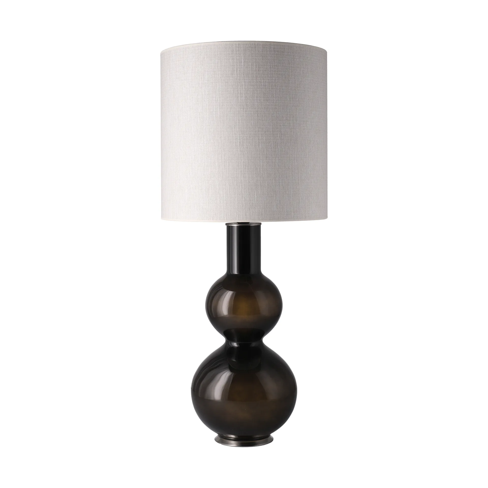 Lampada da tavolo Augusta con base nera, Babel Beige M Flavia Lamps