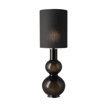 Lampada da tavolo Augusta con base nera - Lino Negro L - Flavia Lamps