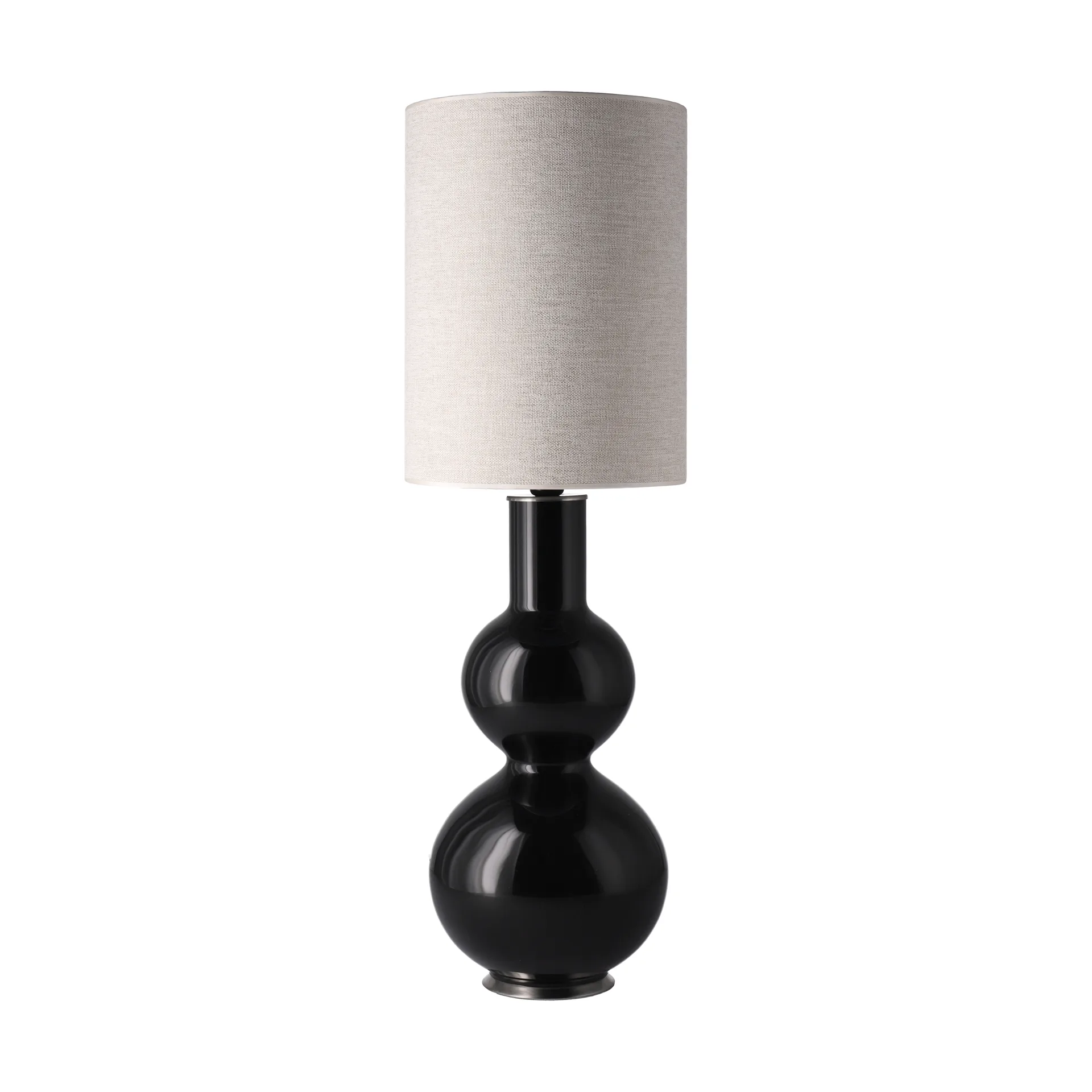 Lampada da tavolo Augusta con base nera, London Beige L Flavia Lamps