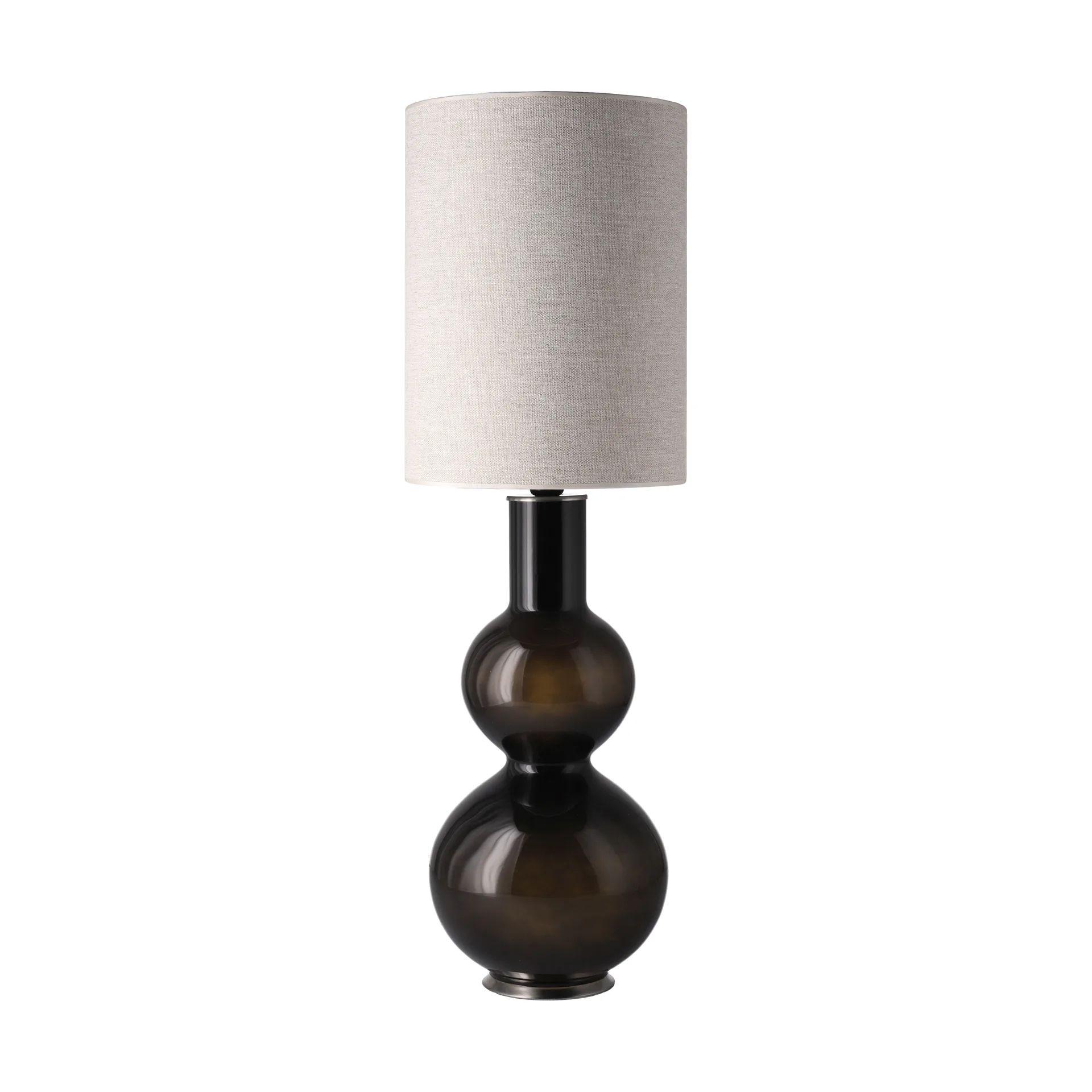 Lampada da tavolo Augusta con base nera, London Beige L Flavia Lamps