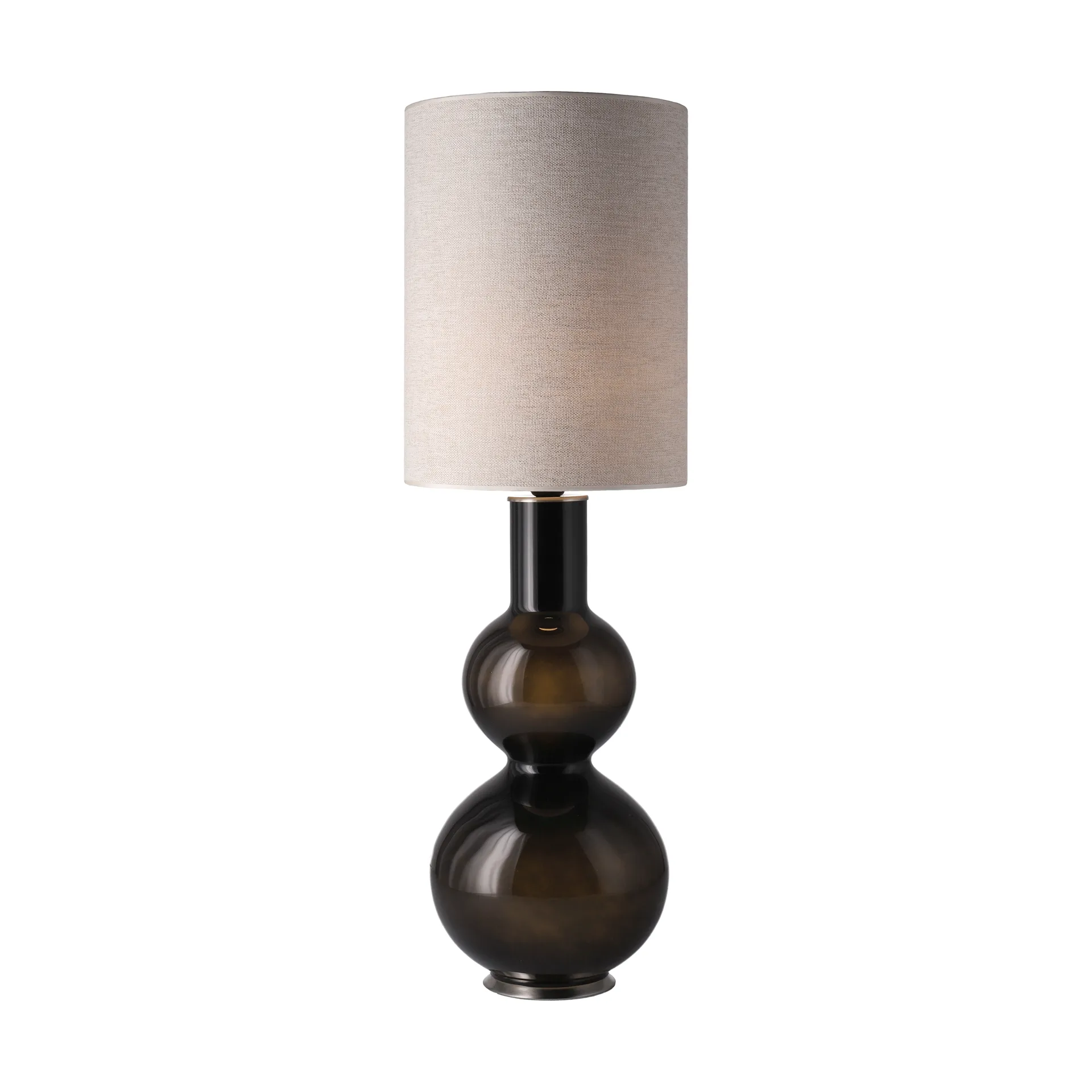 Lampada da tavolo Augusta con base nera, London Beige L Flavia Lamps