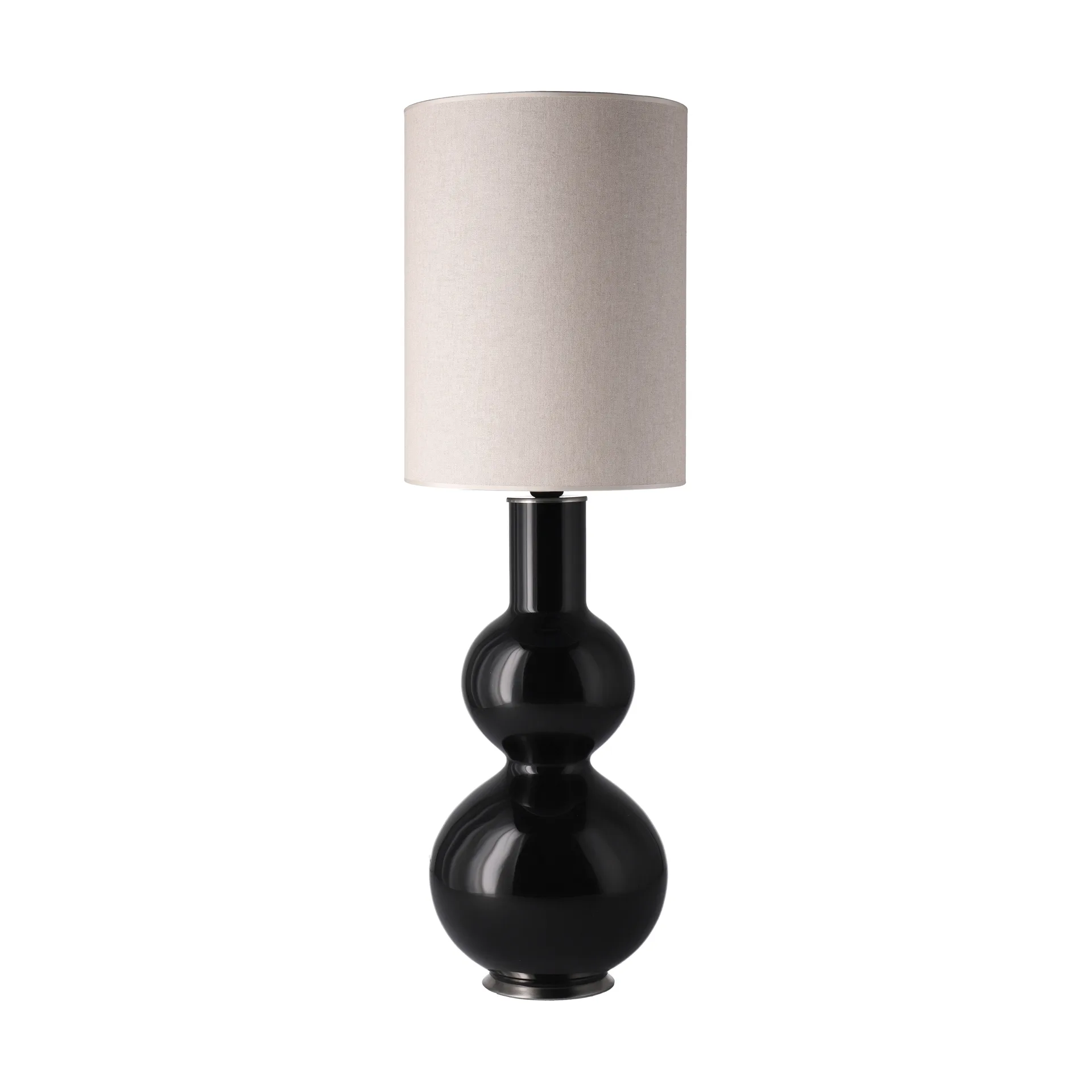 Lampada da tavolo Augusta con base nera, Milano Tostado L Flavia Lamps