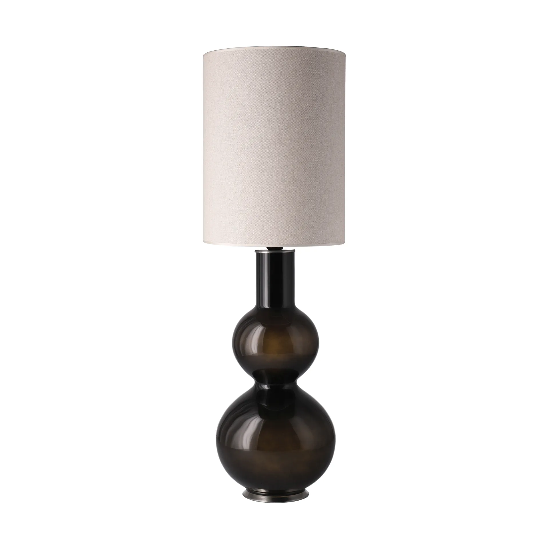 Lampada da tavolo Augusta con base nera, Milano Tostado L Flavia Lamps