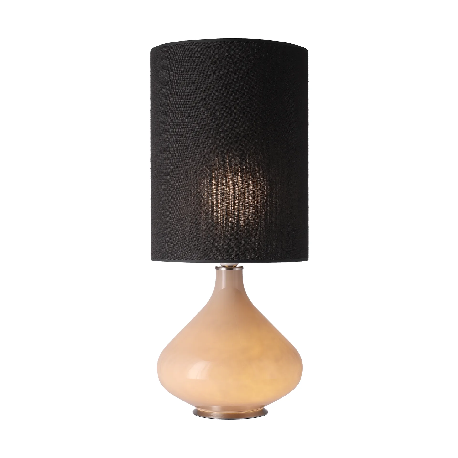 Lampada da tavolo Flavia con base beige, Lino Negro L Flavia Lamps
