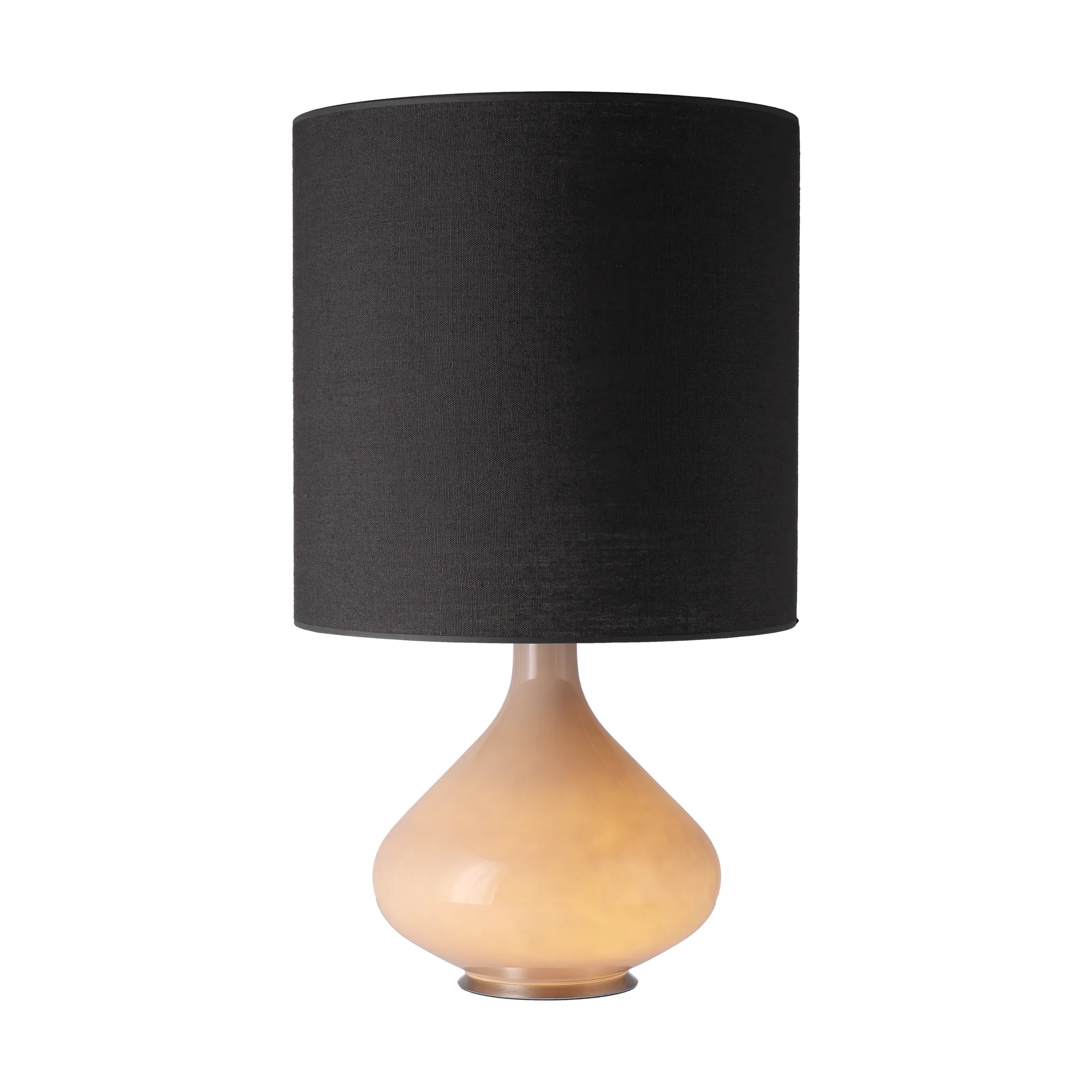 Lampada da tavolo Flavia con base beige, Lino Negro M Flavia Lamps