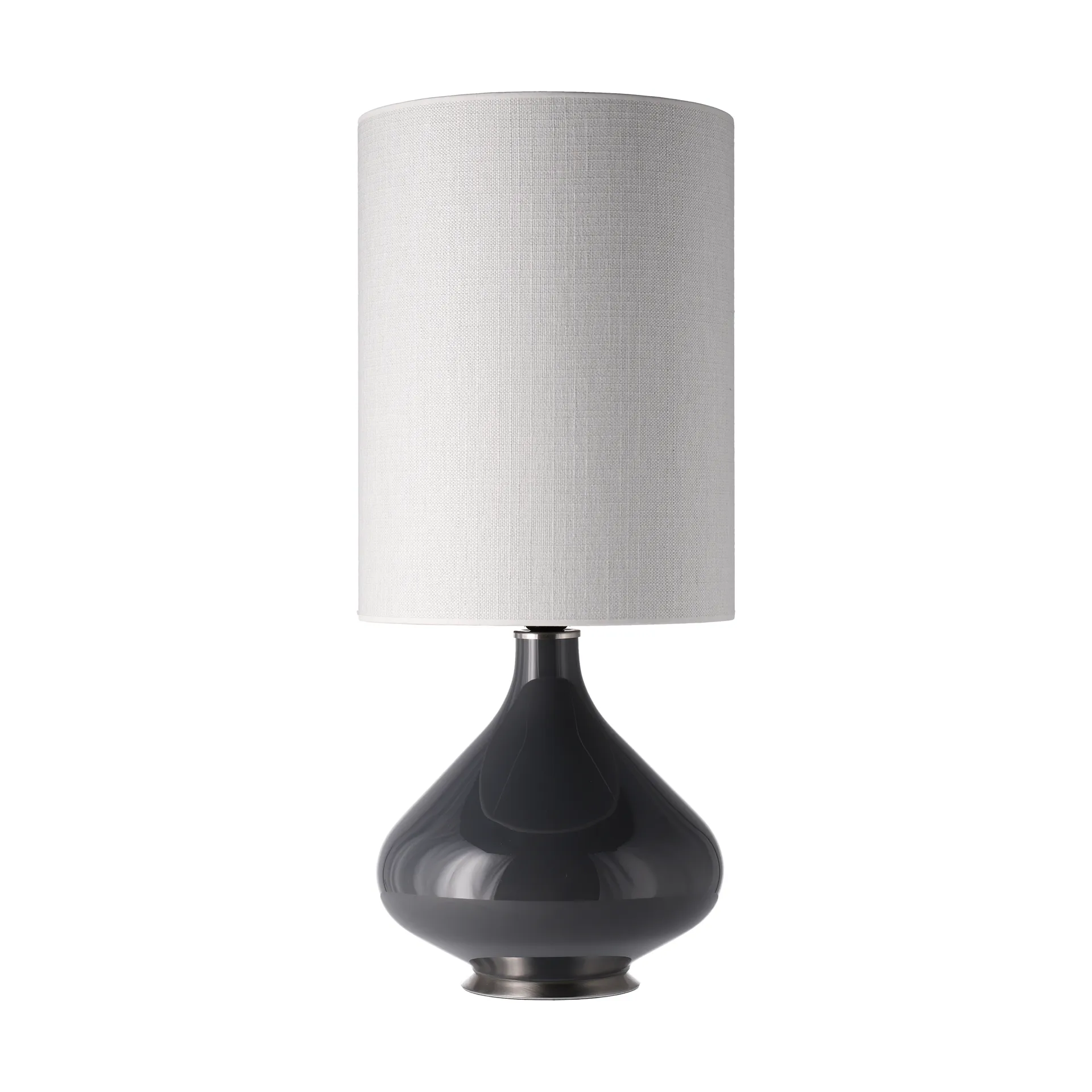 Lampada da tavolo Flavia con base grigia, Babel Beige L Flavia Lamps