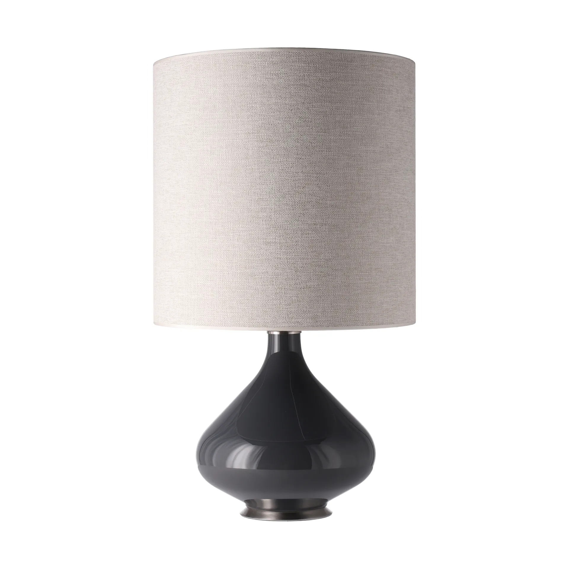 Lampada da tavolo Flavia con base grigia, London Beige M Flavia Lamps