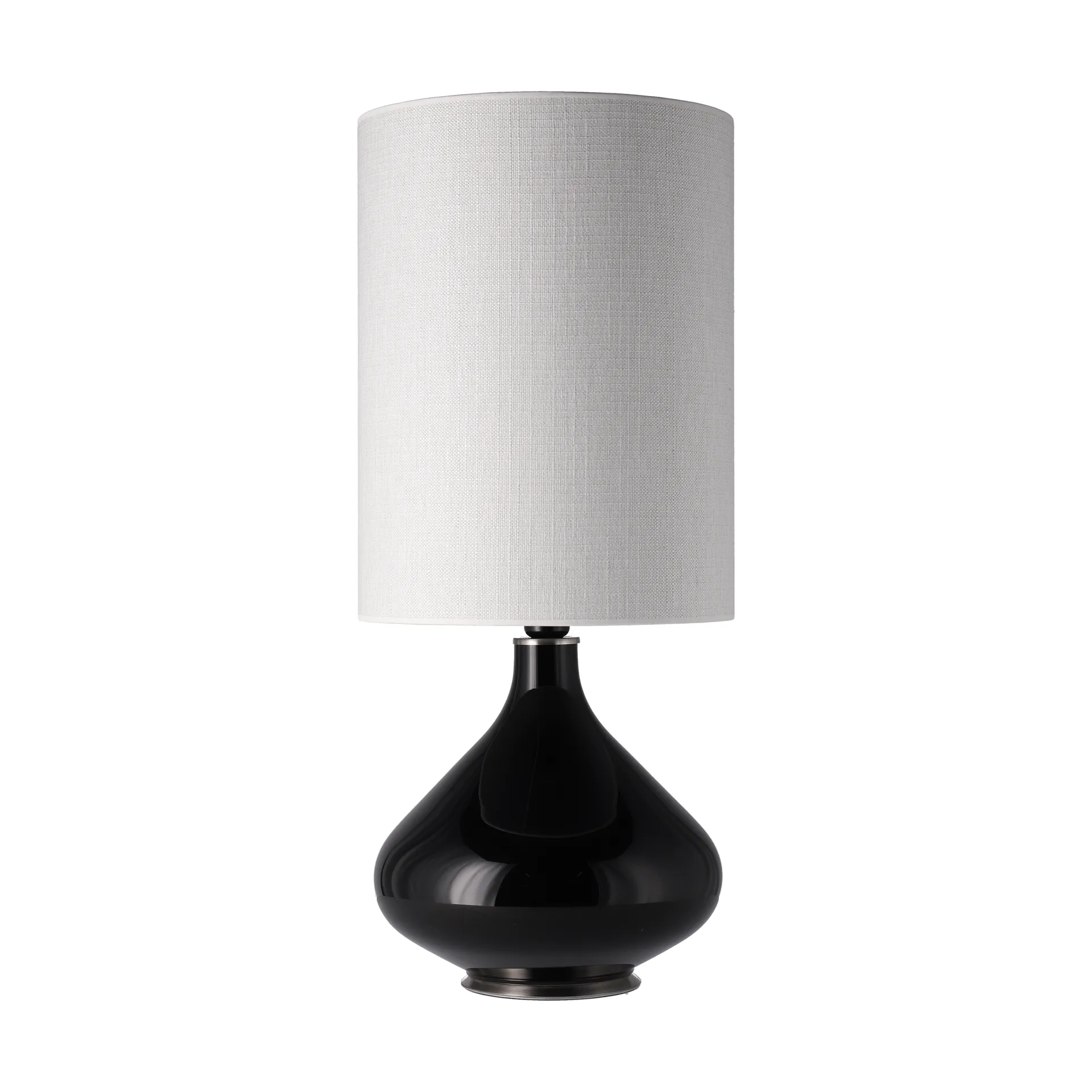 Lampada da tavolo Flavia con base nera, Babel Beige L Flavia Lamps