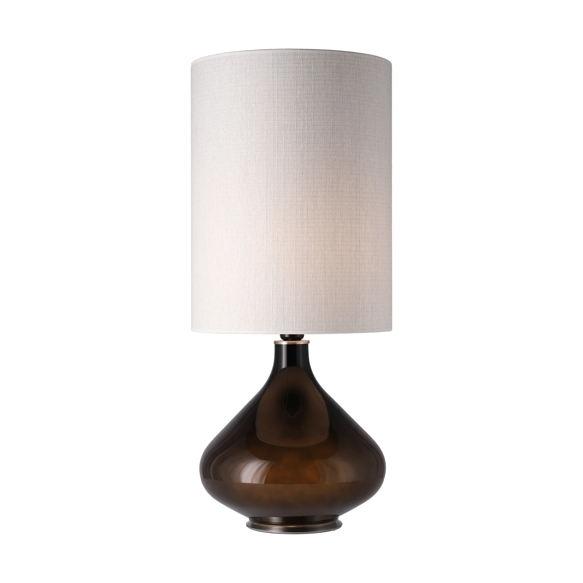 Lampada da tavolo Flavia con base nera, Babel Beige L Flavia Lamps