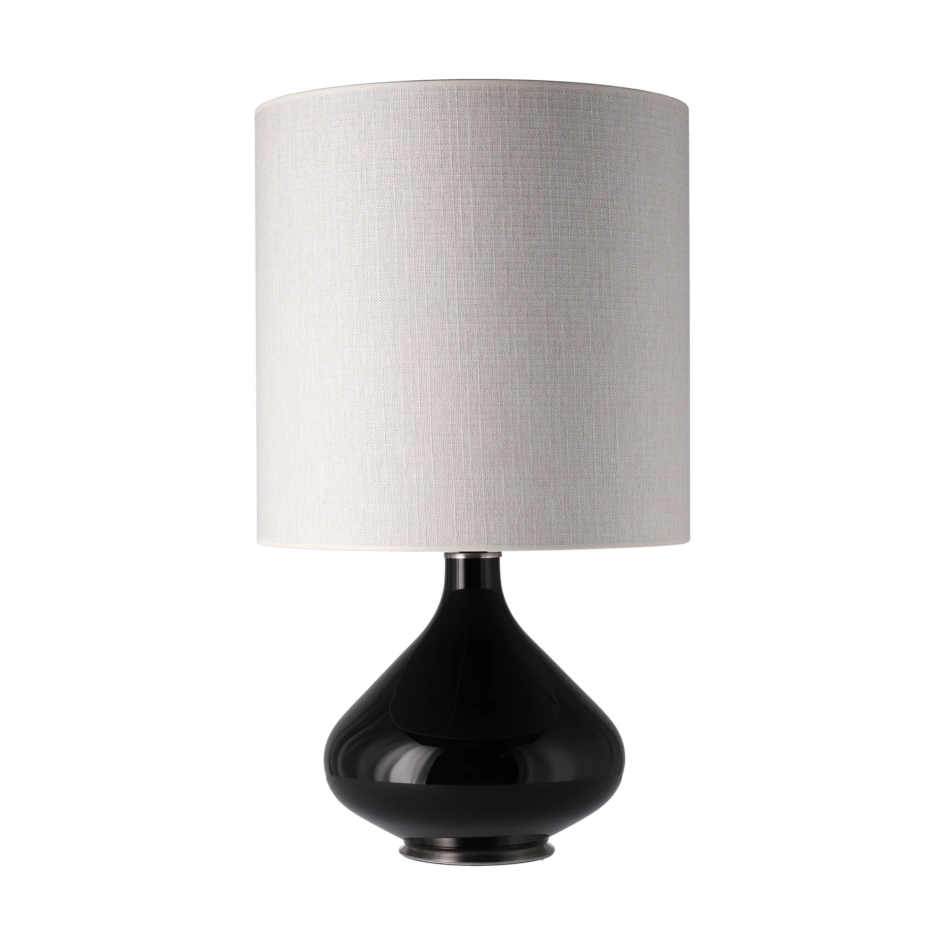 Lampada da tavolo Flavia con base nera, Babel Beige M Flavia Lamps
