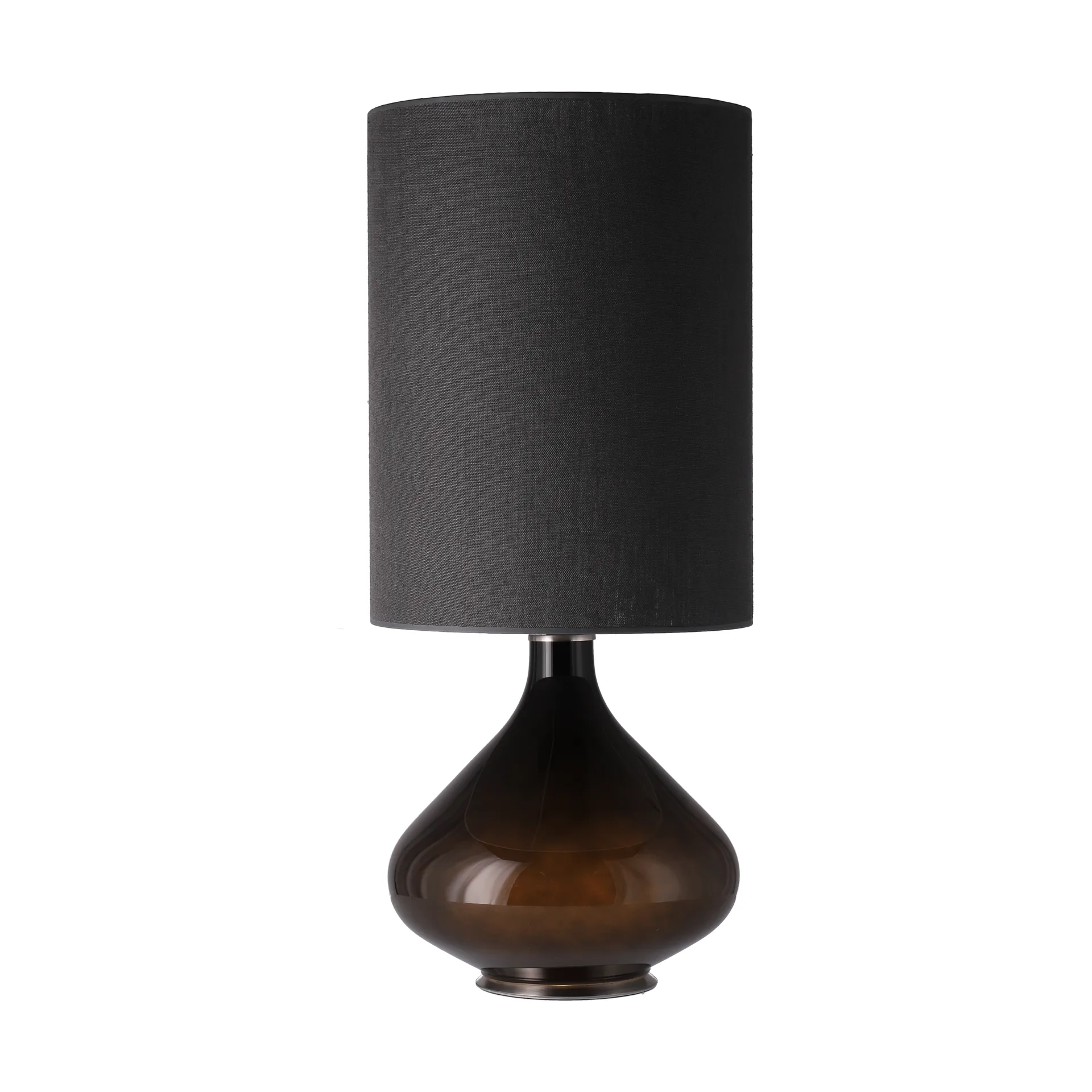 Lampada da tavolo Flavia con base nera, Lino Negro L Flavia Lamps