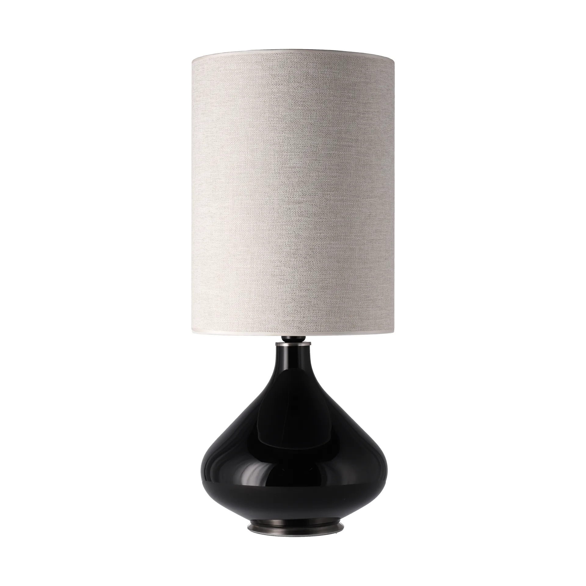 Lampada da tavolo Flavia con base nera, London Beige L Flavia Lamps