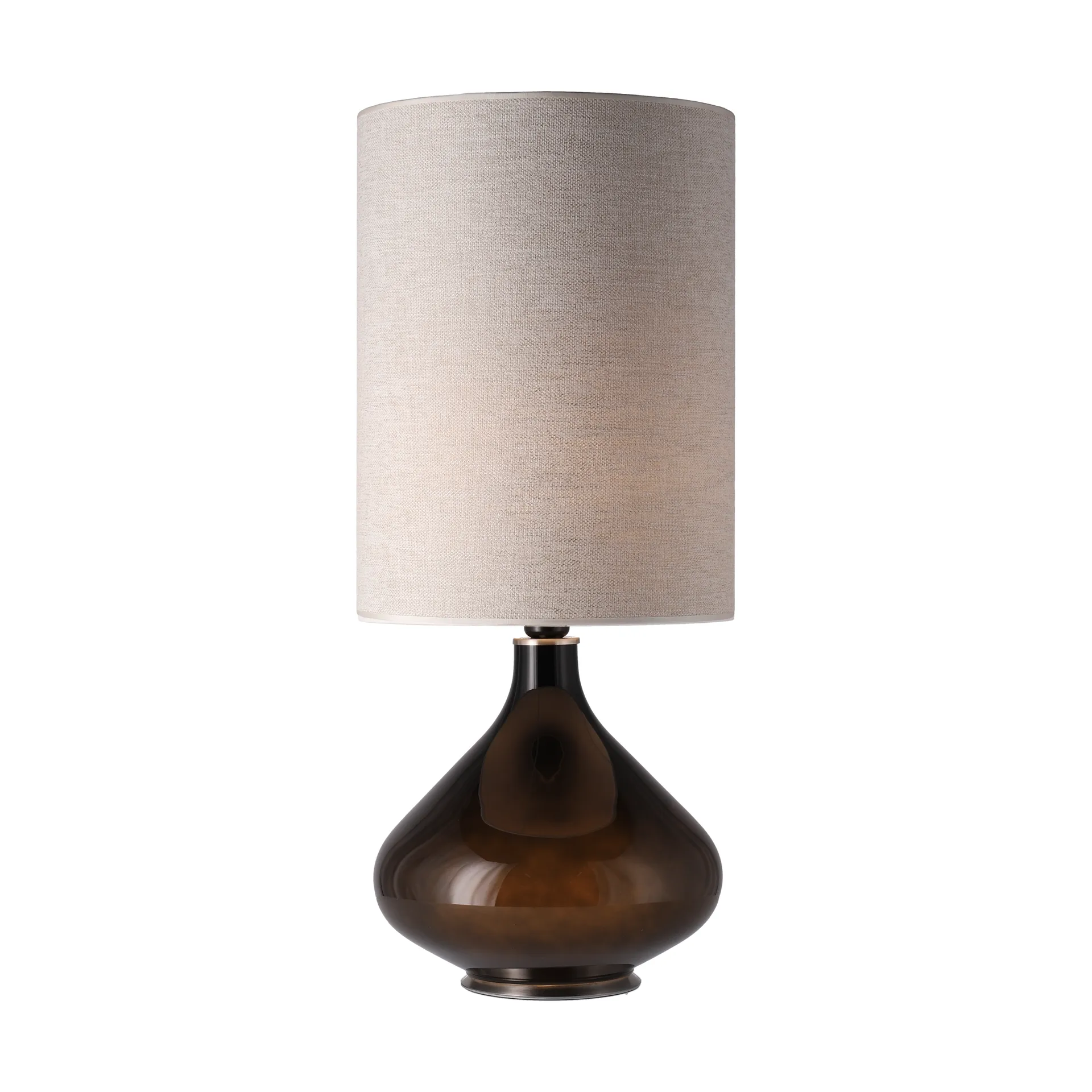 Lampada da tavolo Flavia con base nera, London Beige L Flavia Lamps