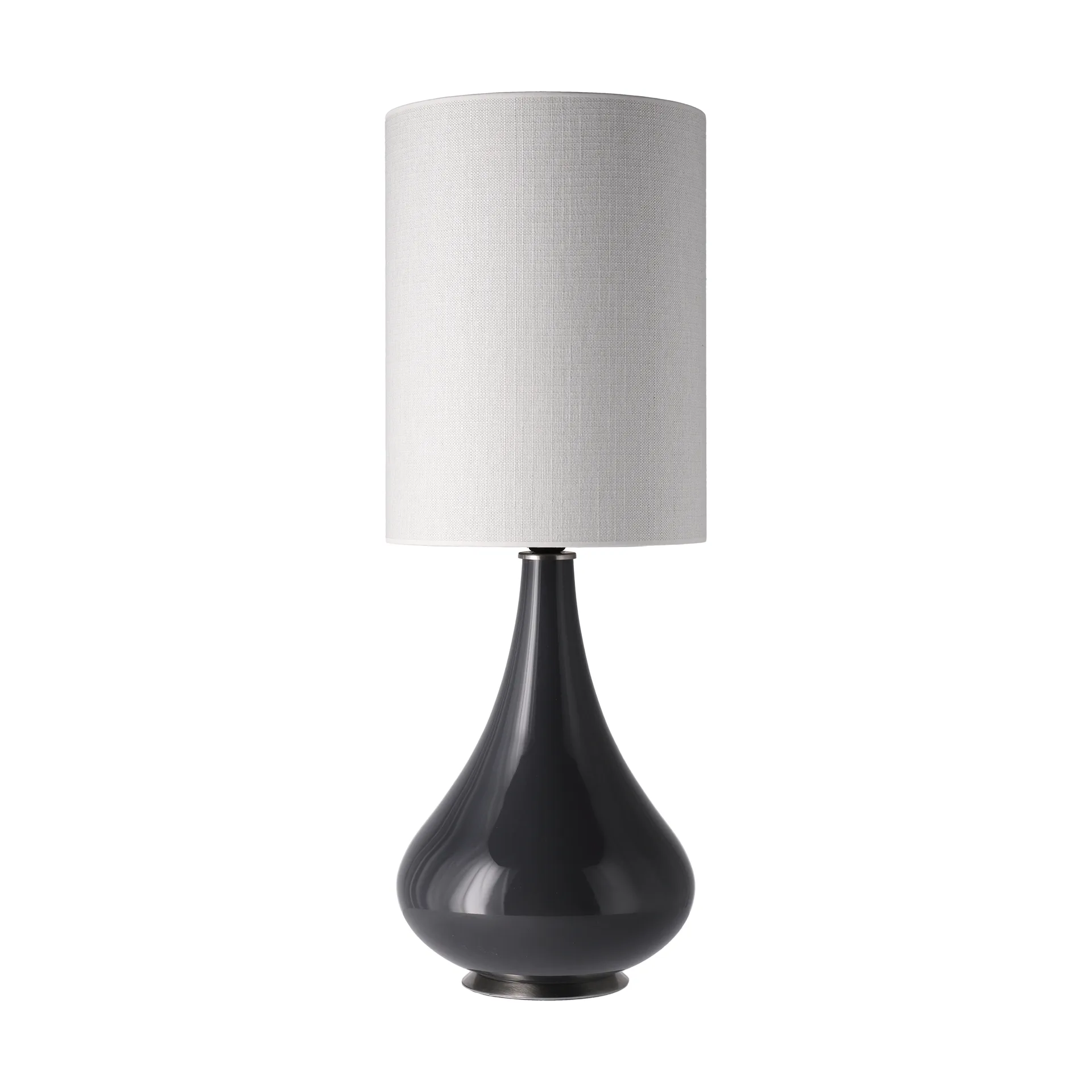 Lampada da tavolo Renata con base grigia, Babel Beige L Flavia Lamps